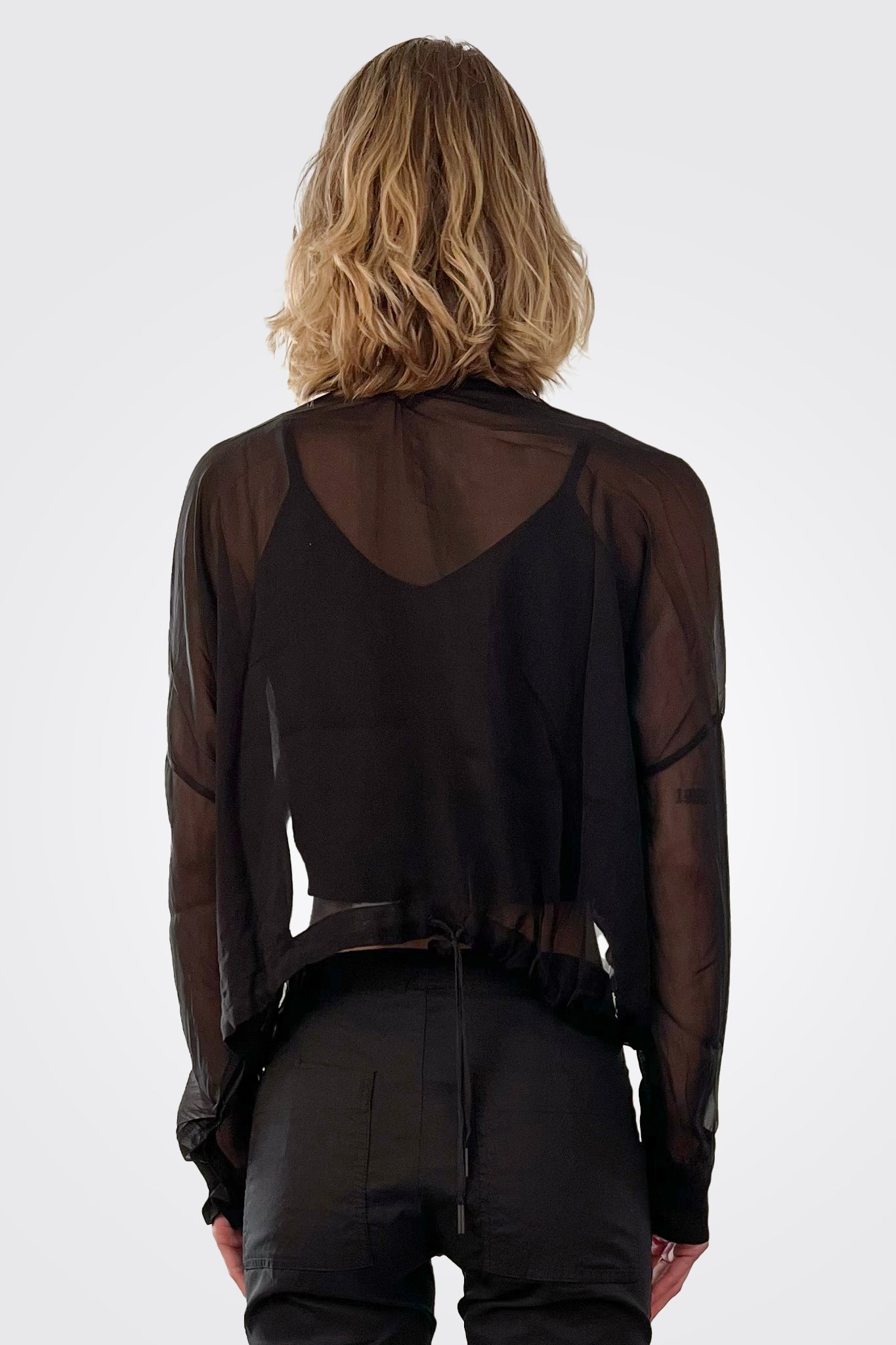 Shrug Sheer Cropped - Black by Masnada — alternate view
