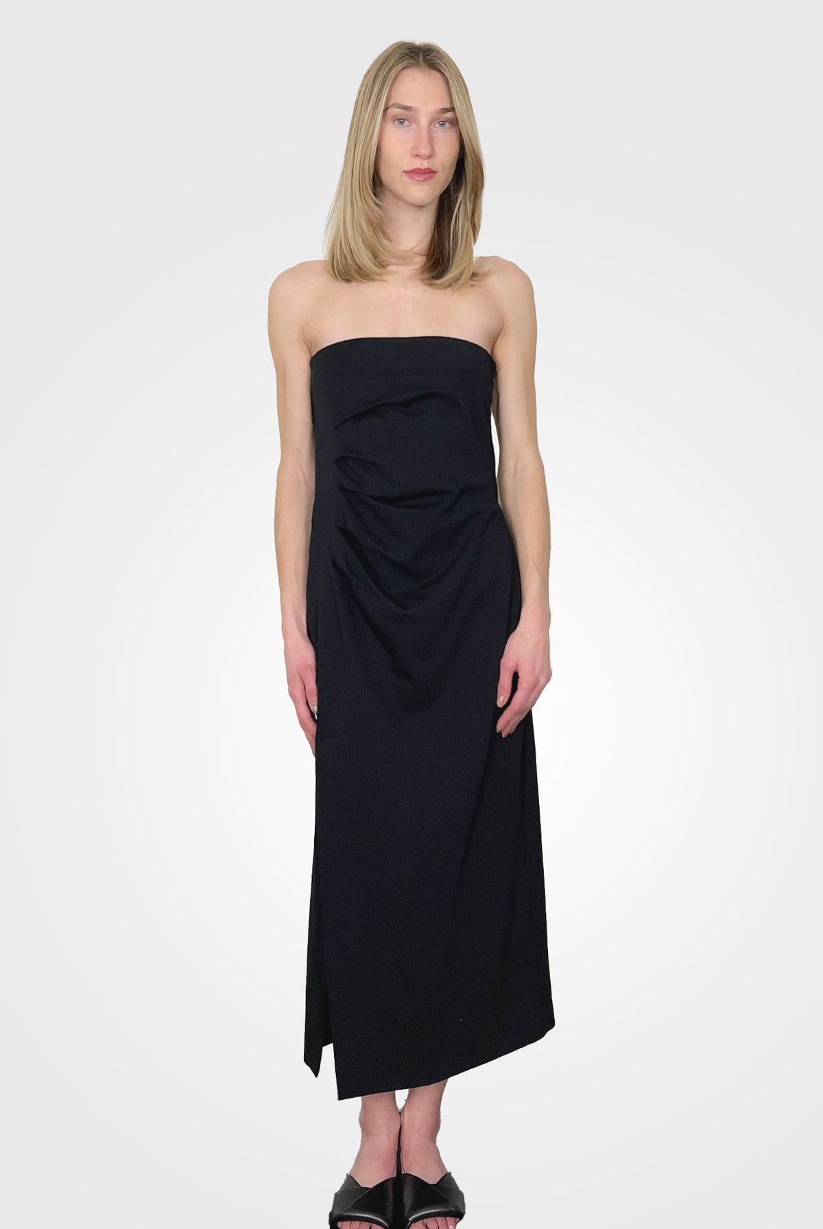 Strapless Slit Dress - Black by Liviana Conti — alternate view