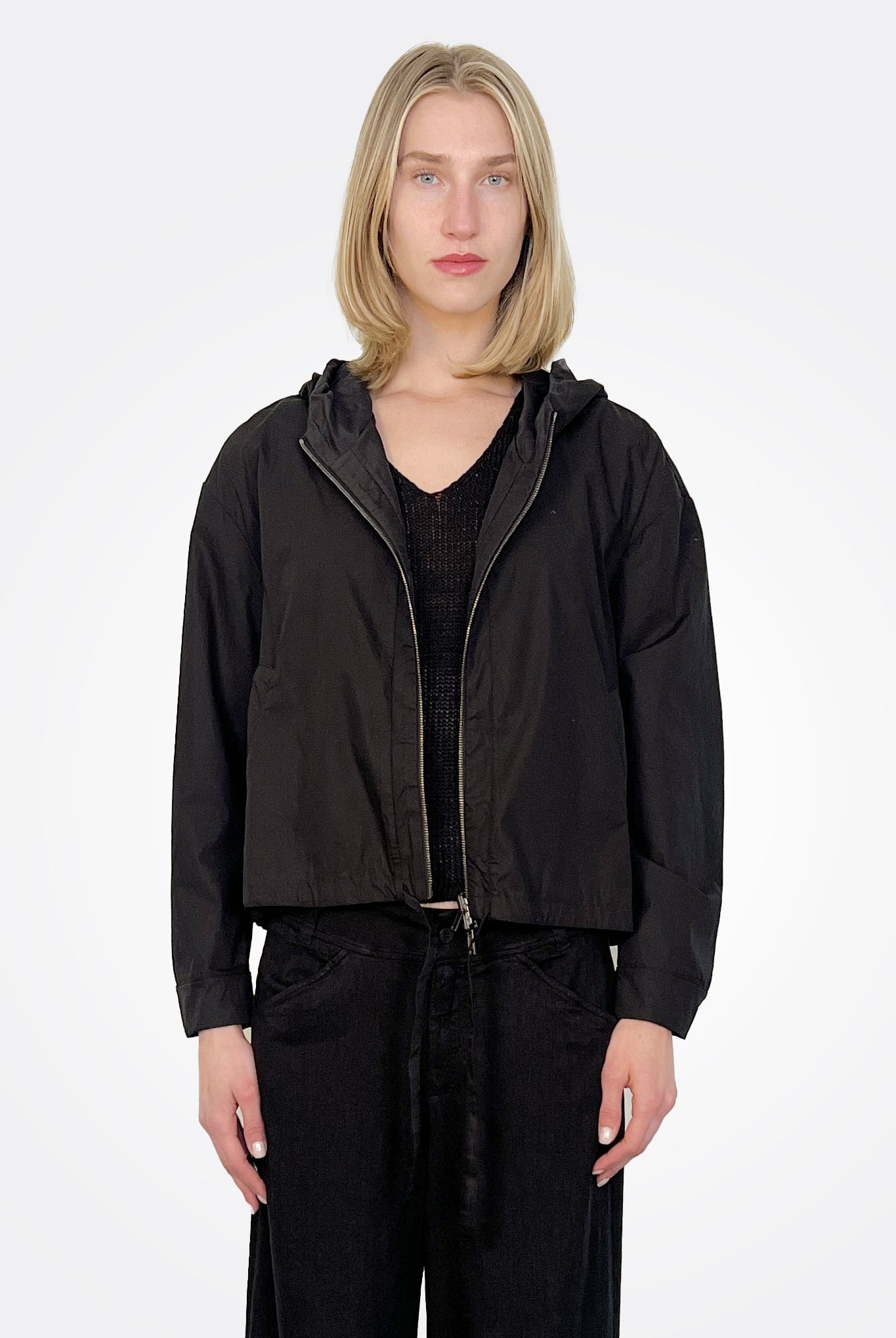 Short Reversible Hooded Jacket - Black by Transit Par-Such | 25 South Boutiques