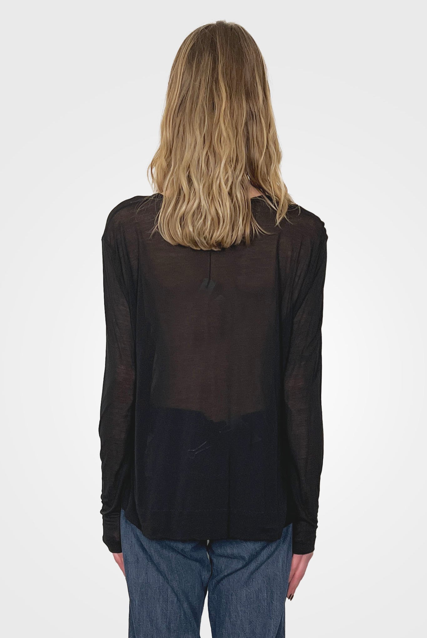 Long Sleeve Blouse - Black by Private 0204 — alternate view