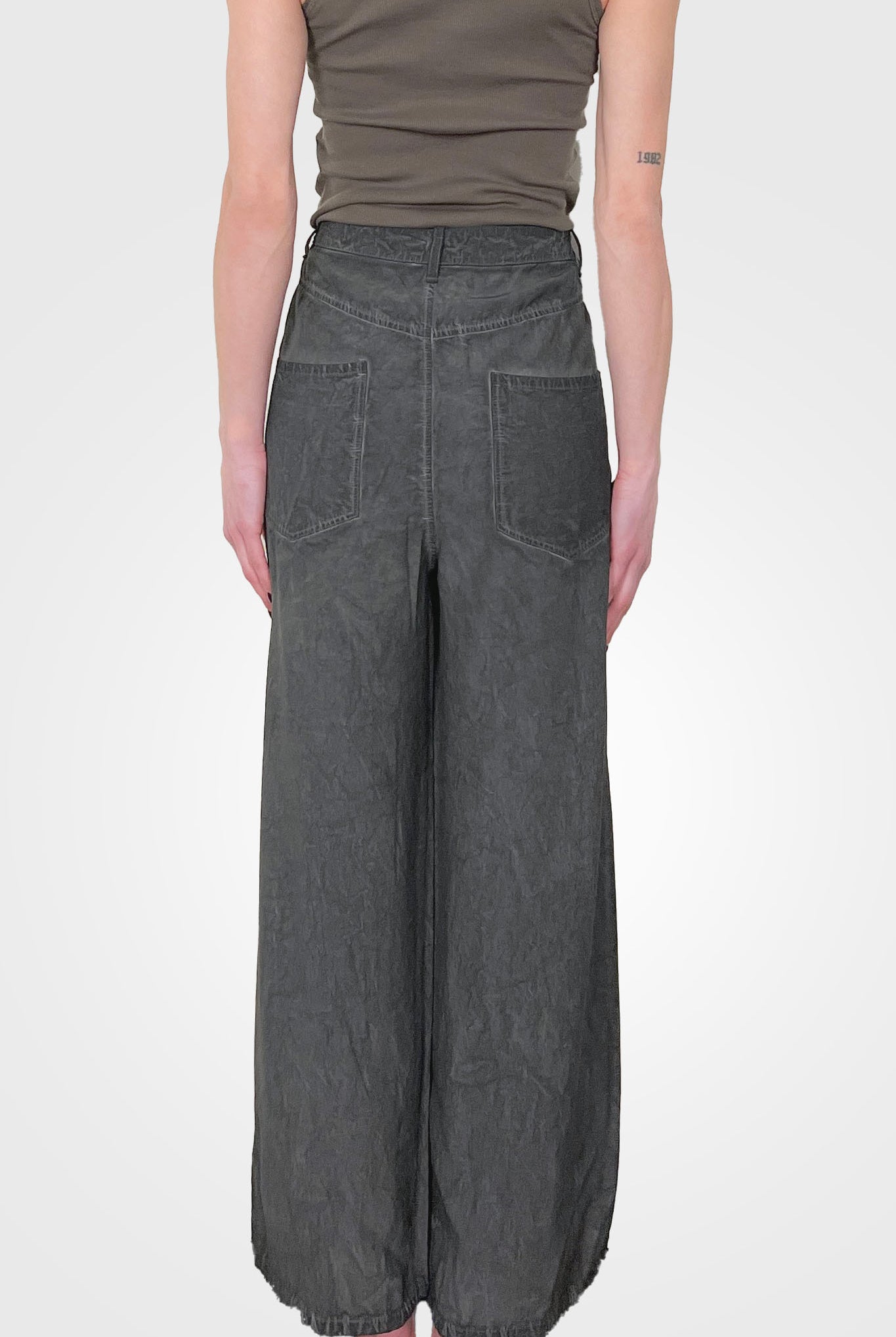 Greige Tie Dye Palazzo Trousers - Black by Transit Par-Such — view 3