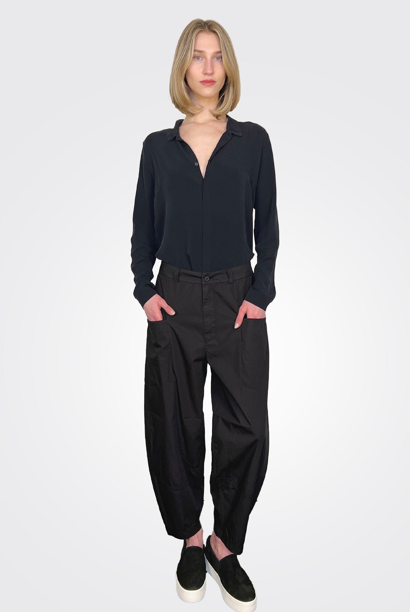 Baggy Leg Comfort Trousers - Black by Transit Par-Such | 25 South Boutiques