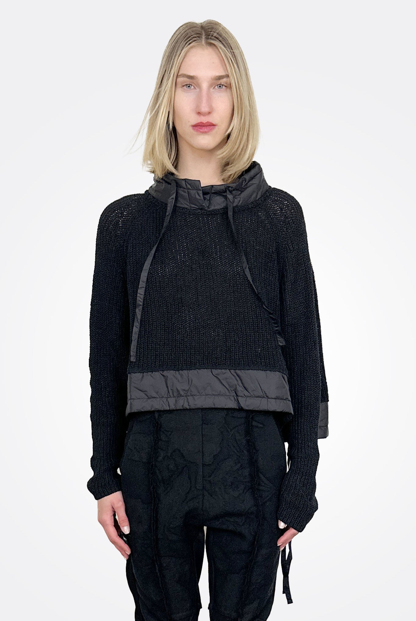 Quilt Detail Knit Sweater - Black by Rundholz | 25 South Boutiques