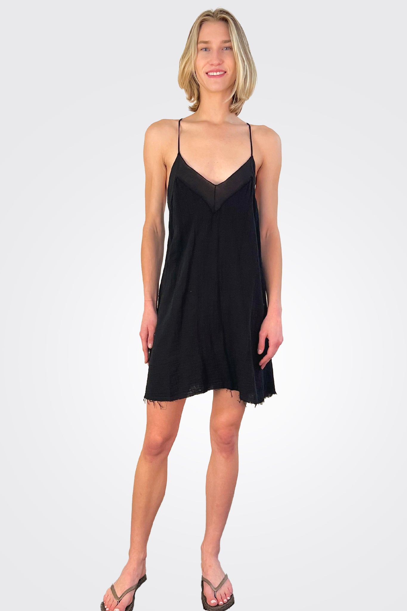 V Neck Mini Dress - Black by Stark X | 25 South Boutiques