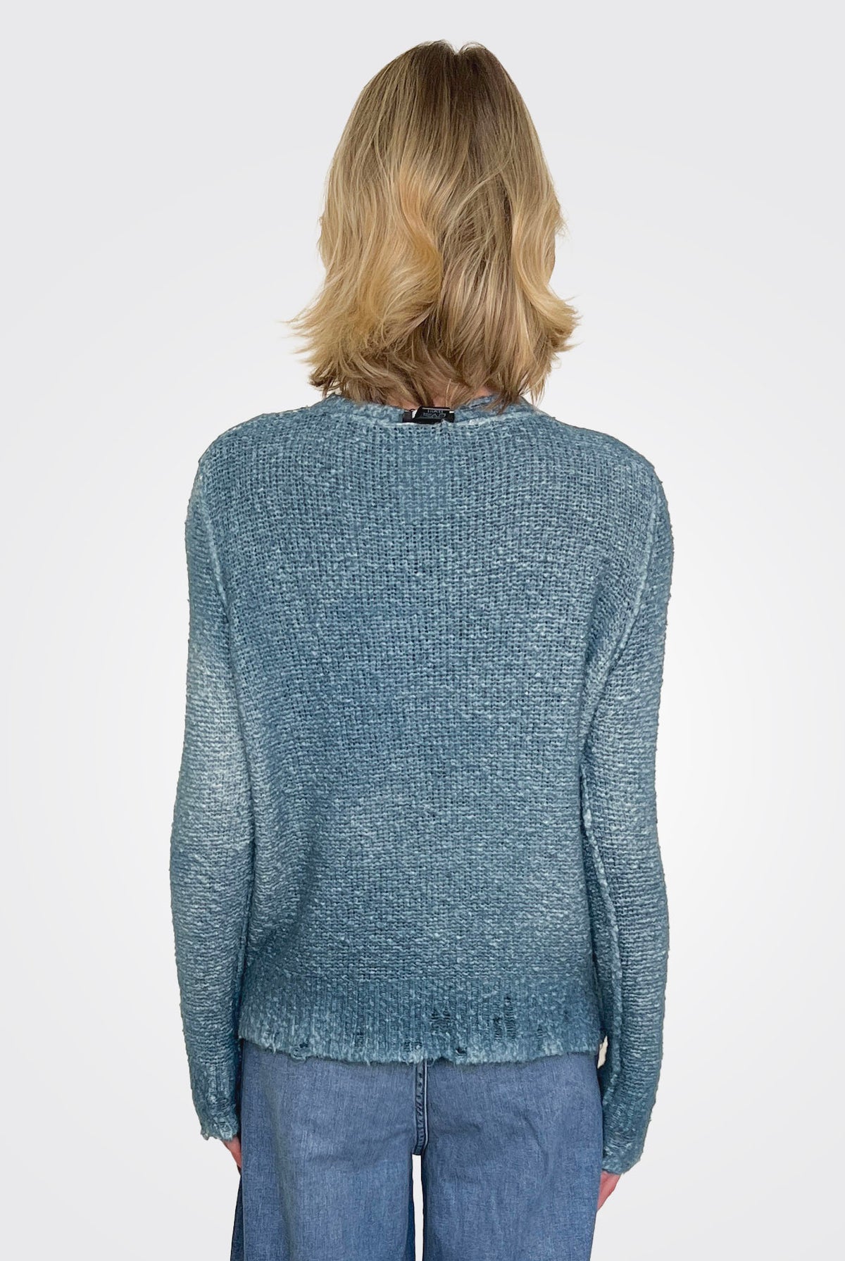 Reversible Knit Pullover - Blue Teal by Avant Toi — view 3