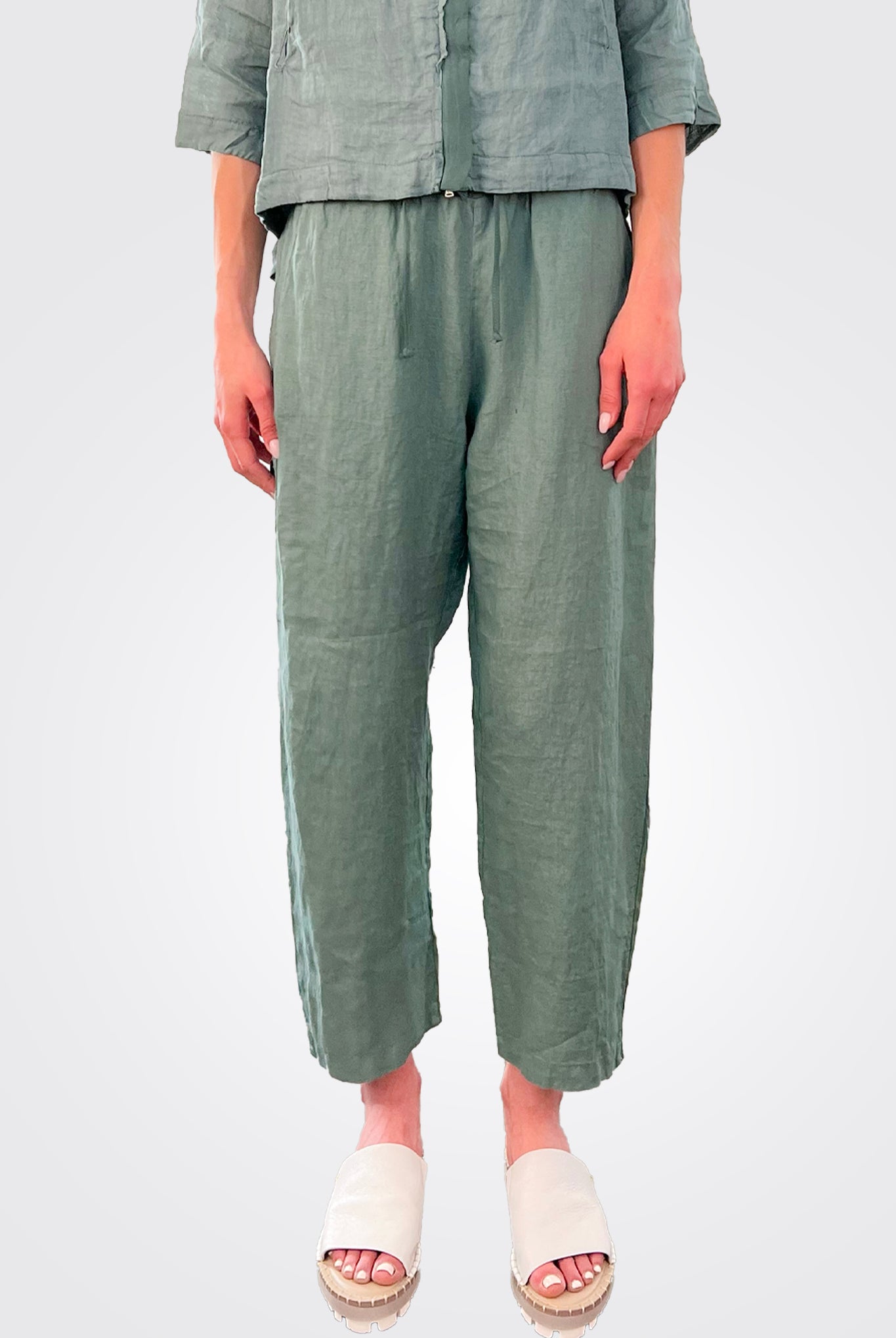 Linen Elastic Waist Trousers - Octanium by Transit Par-Such — view 3