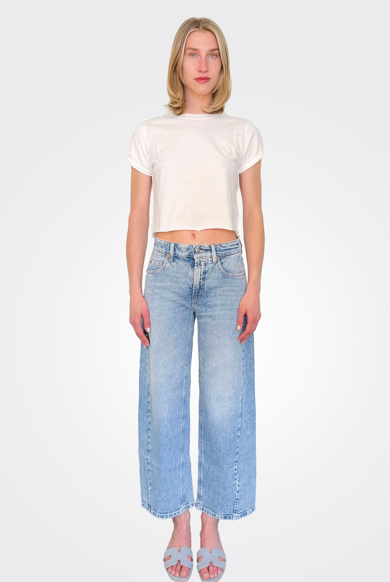 Oria O Shape Cropped Jeans - Salty Superbleached by Cambio | 25 South Boutiques