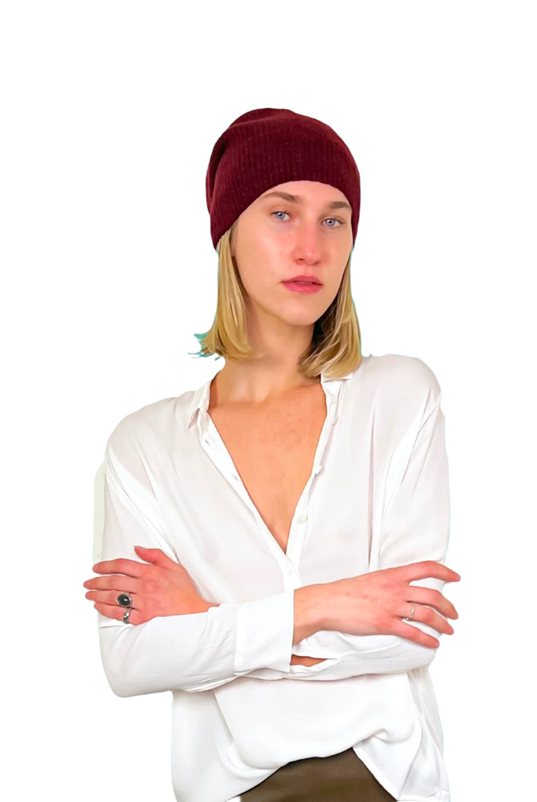 Wool Knitted Beanie - Burgundy by Rundholz | 25 South Boutiques