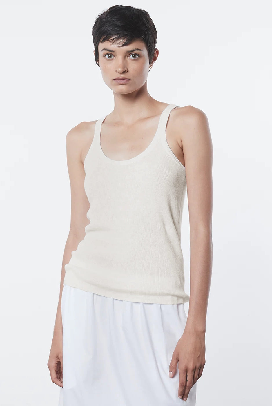 Linen Knit Strappy Tank - Bone by Enza Costa | 25 South Boutiques