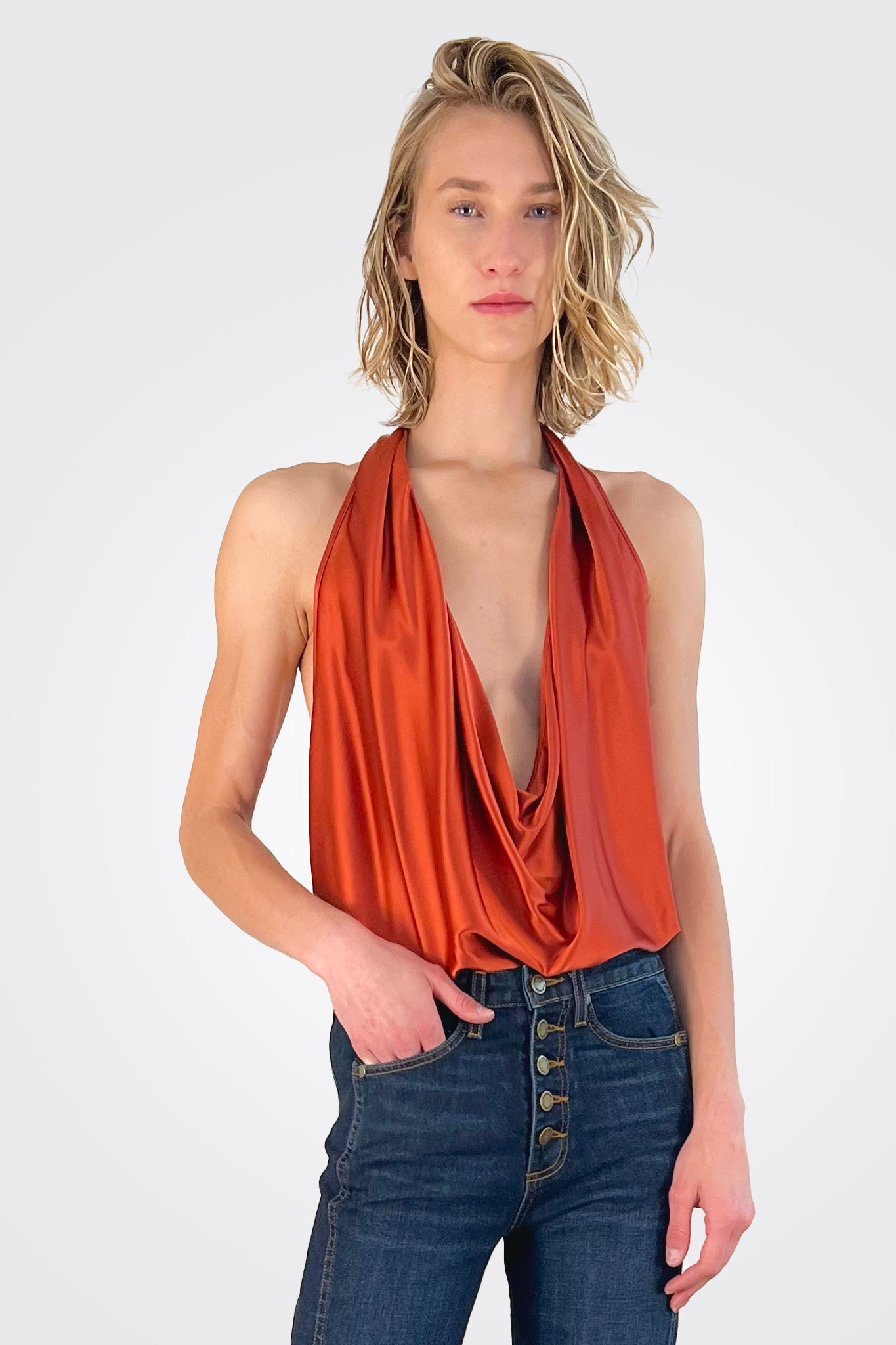 Harriet Halter Tank - Burnt Rust by Ramy Brook | 25 South Boutiques
