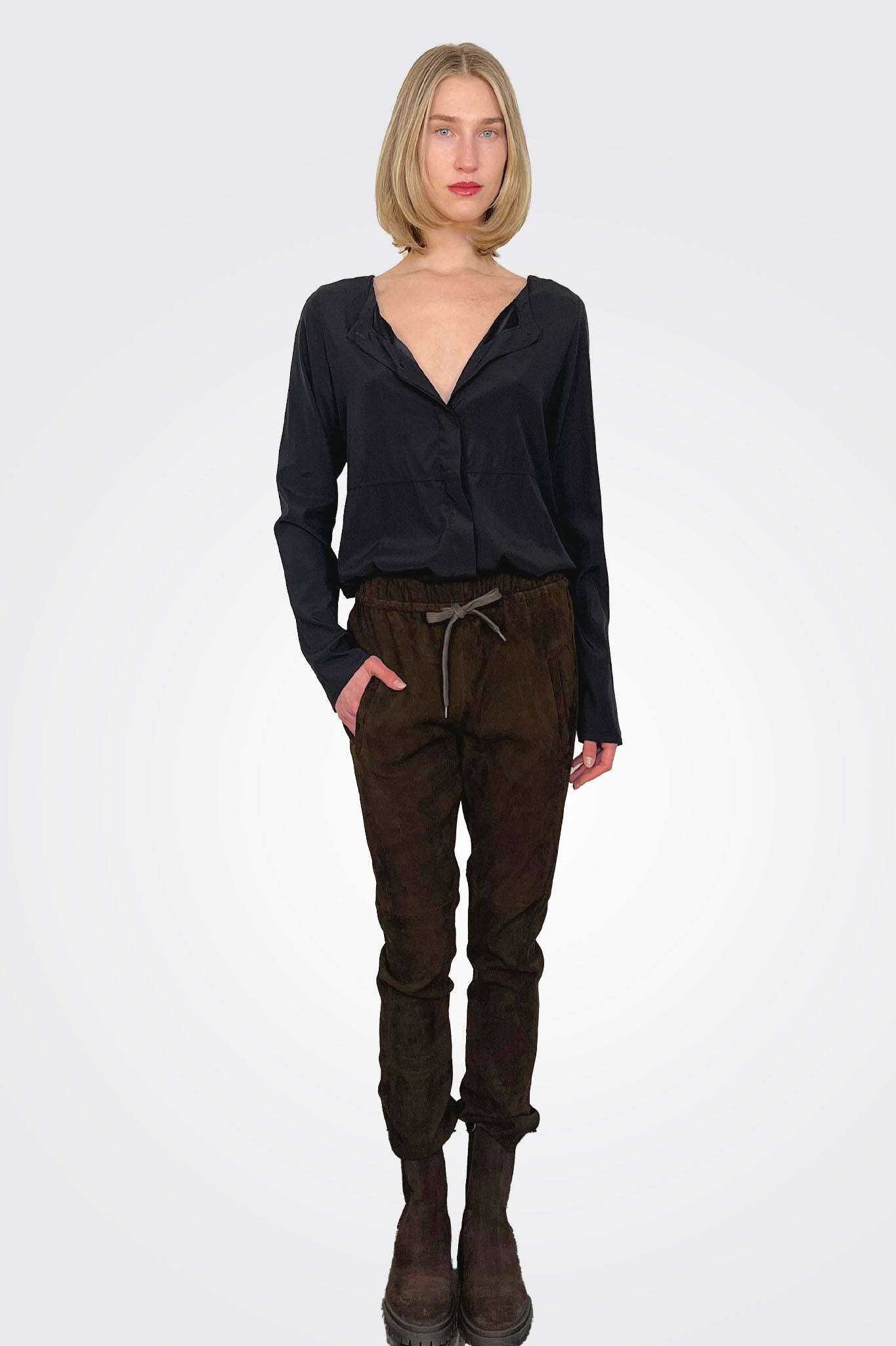 Suede Pants - Brown by Kristensen — alternate view
