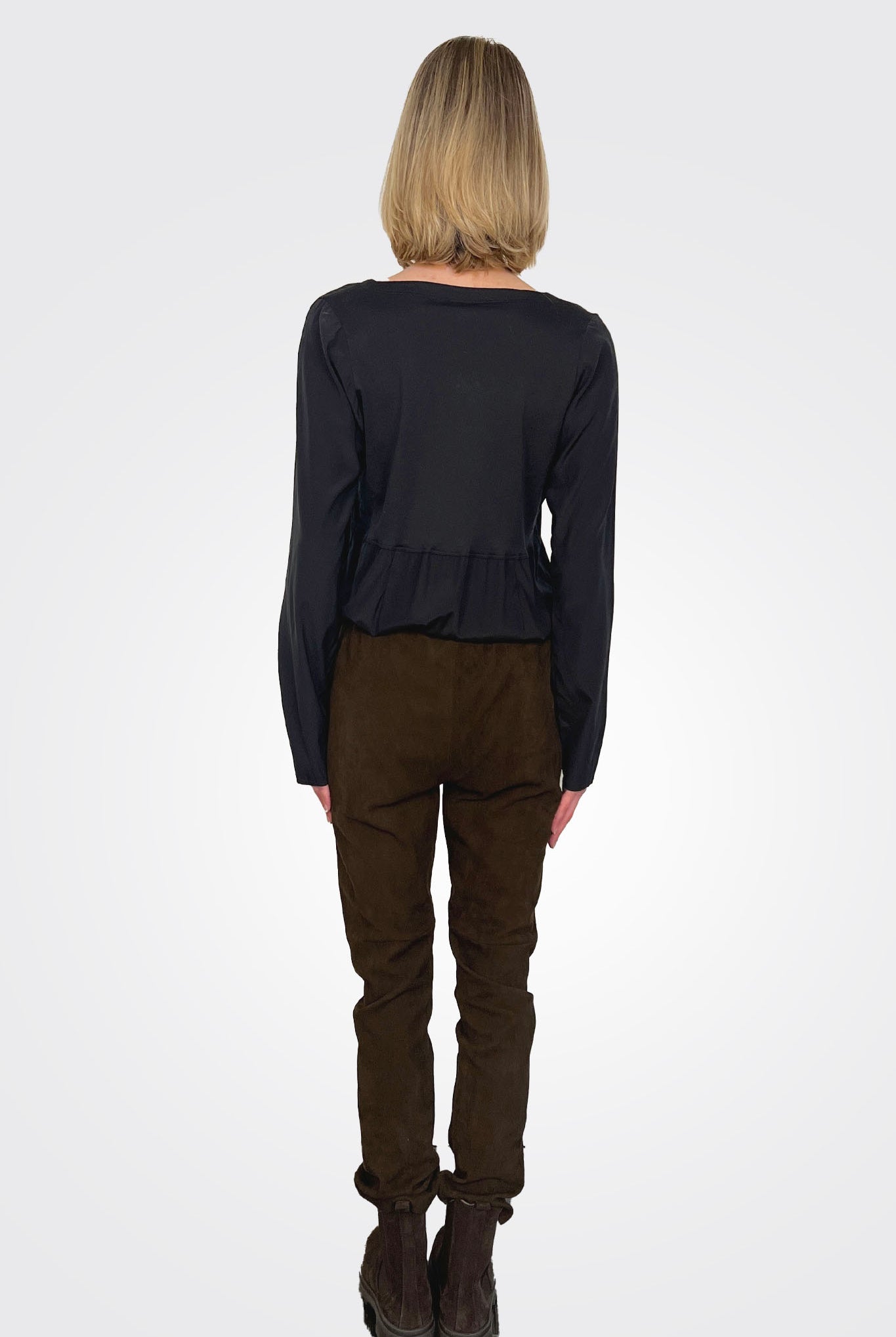 Suede Pants - Brown by Kristensen — view 3
