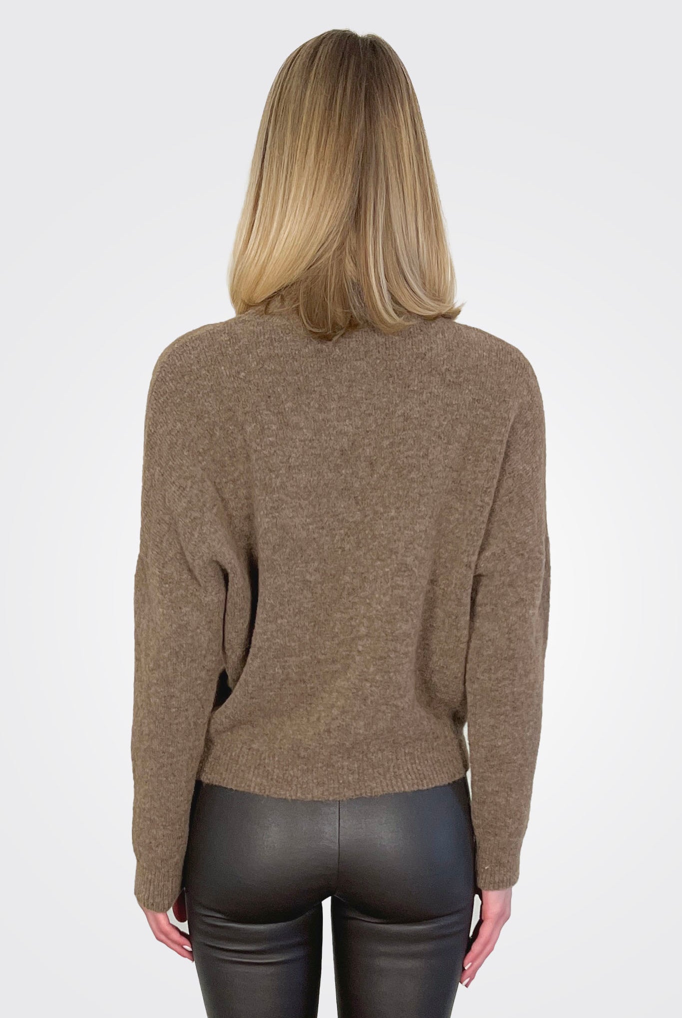 High Neck Alpaca Wool Sweater - Brown by Transit Par-Such — alternate view