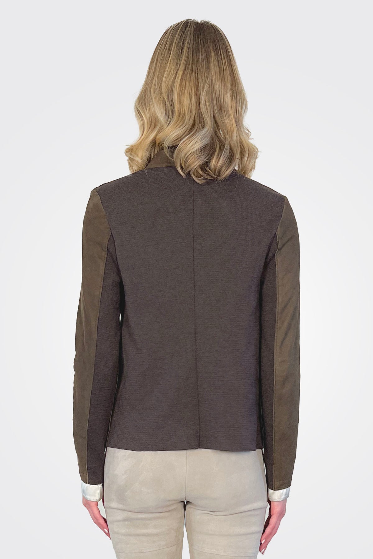 Leather Mixed Jacket - Brown by Transit Par-Such — view 3