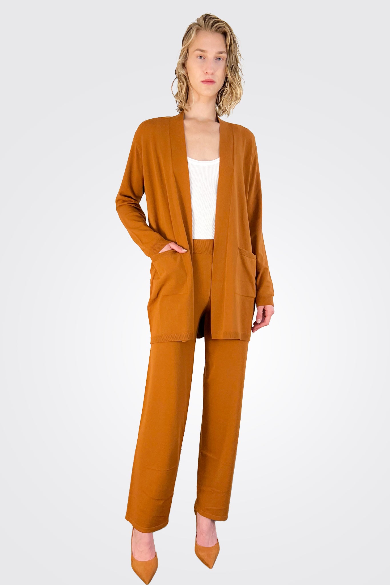 Wide Knitted Trousers - Brown by Sita Murt | 25 South Boutiques