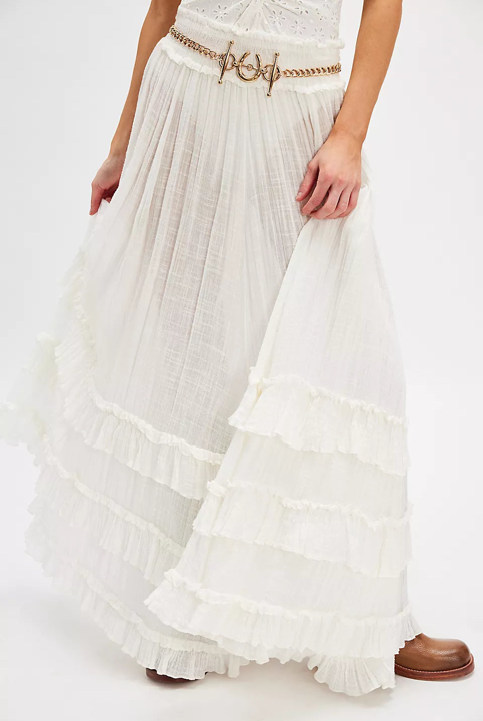 Brynn Maxi Skirt - White by Free People — alternate view