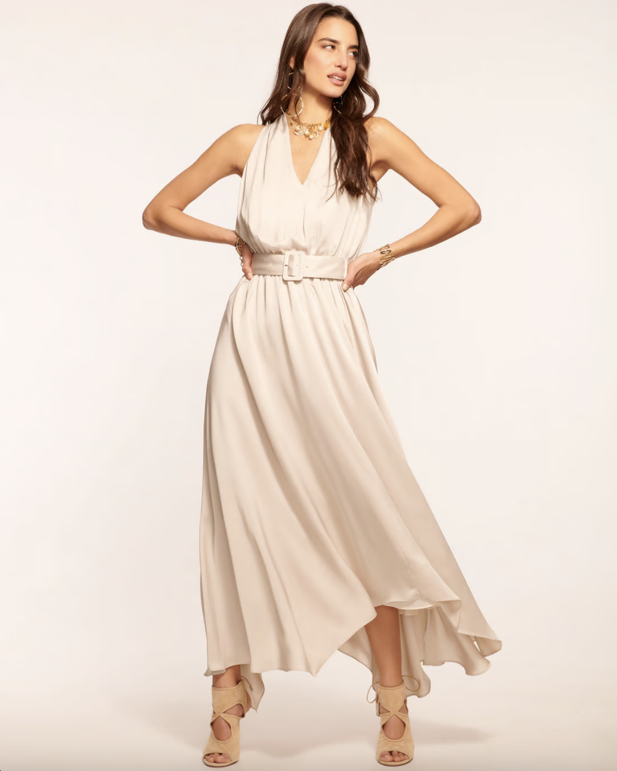 Brynne V Neck Belted Dress - Sandstone by Ramy Brook | 25 South Boutiques