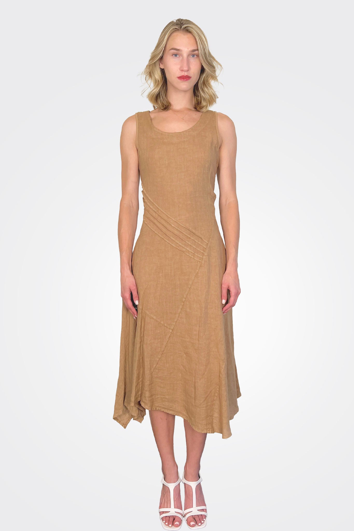 Linen Asym Dress - Cafe by Inizio | 25 South Boutiques