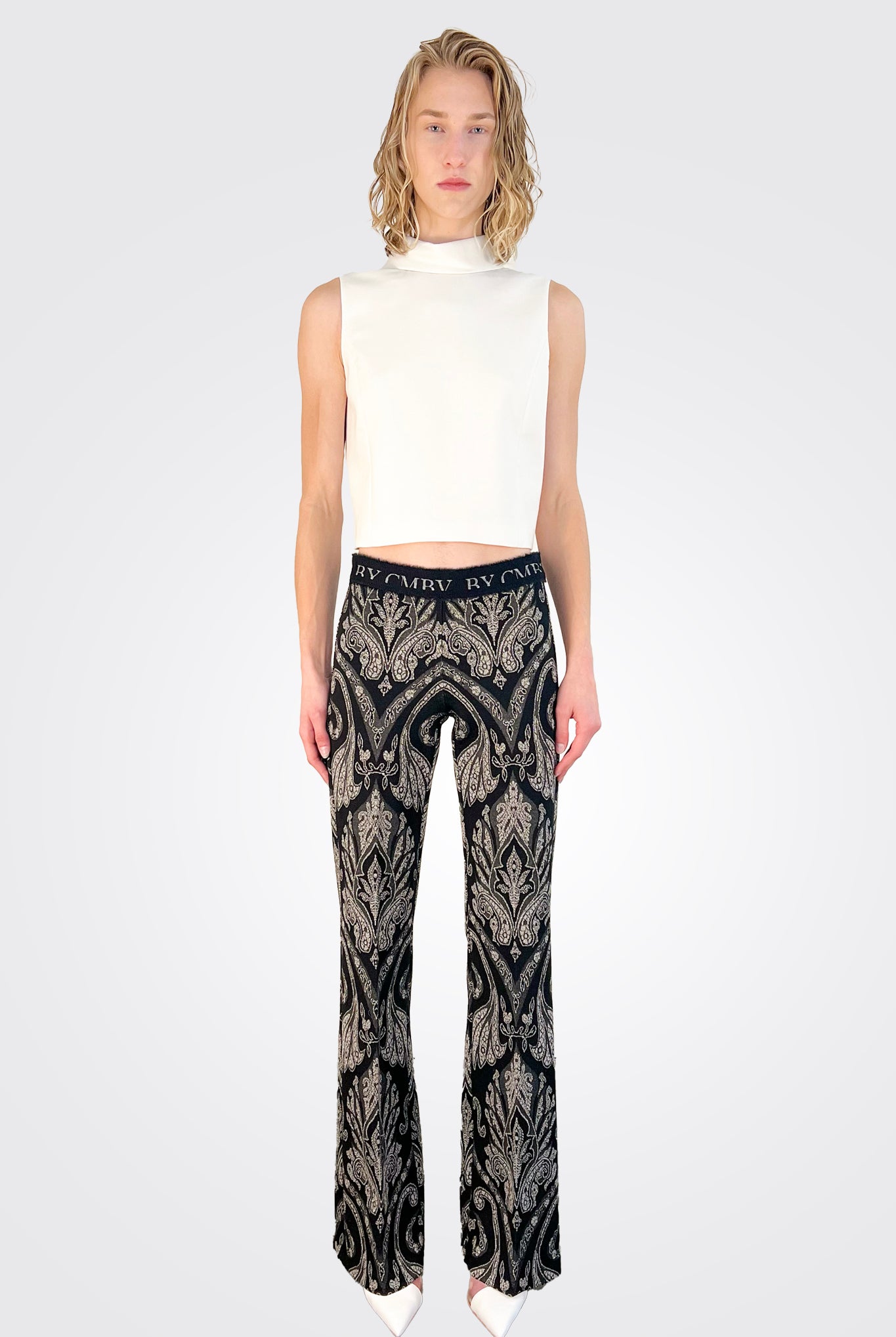 Francis Printed Trousers - Grey by Cambio — view 3