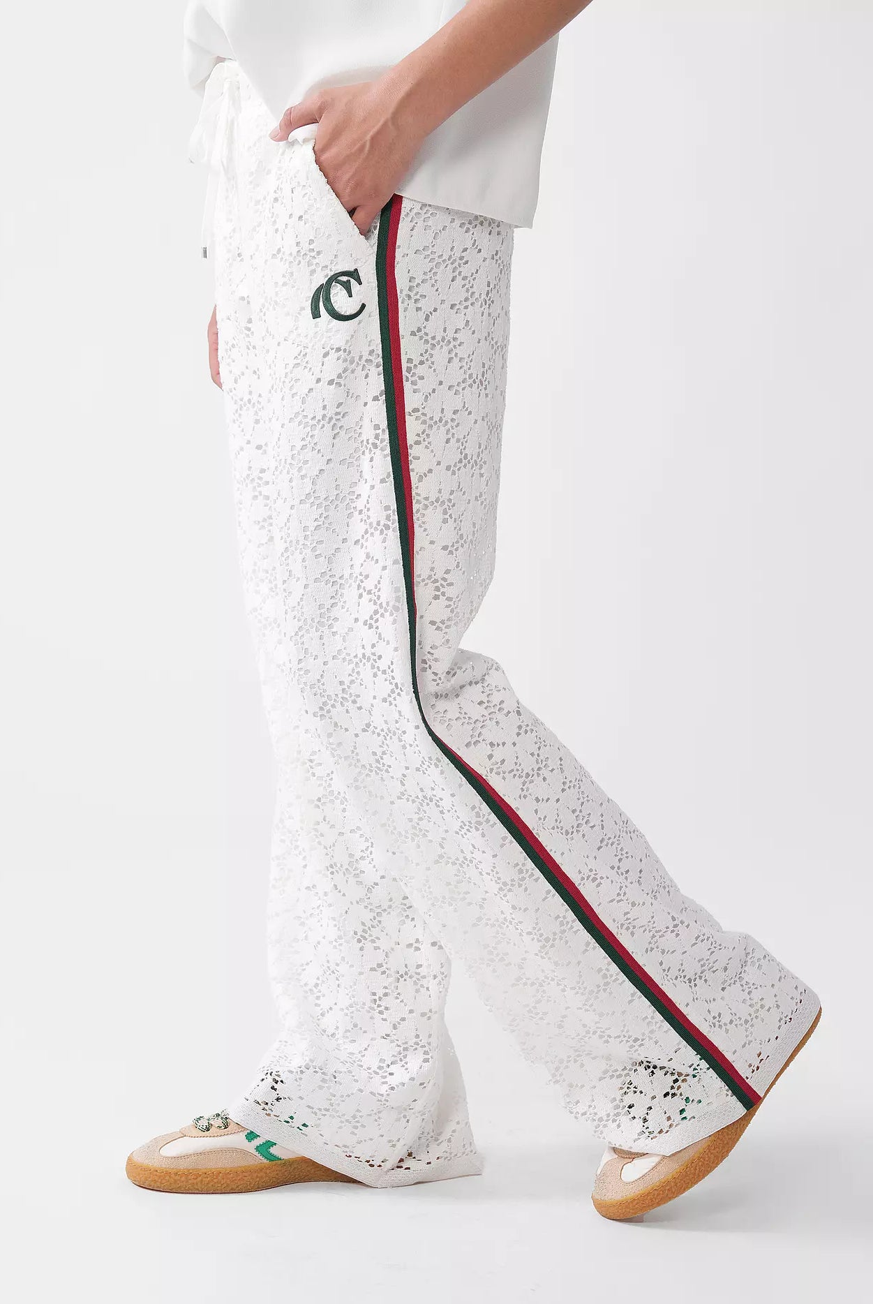 Avril Jogging Fit Pants - Cream by Cambio — alternate view