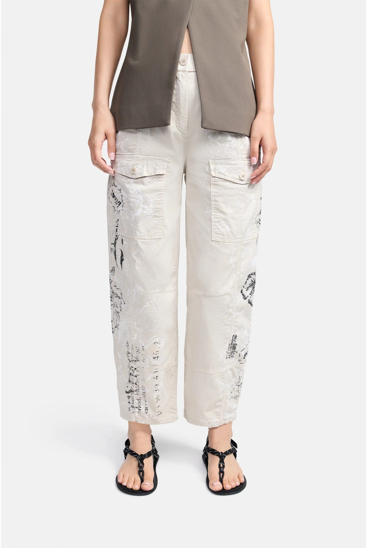 Orange O Shape Trousers - Beige by Cambio — alternate view