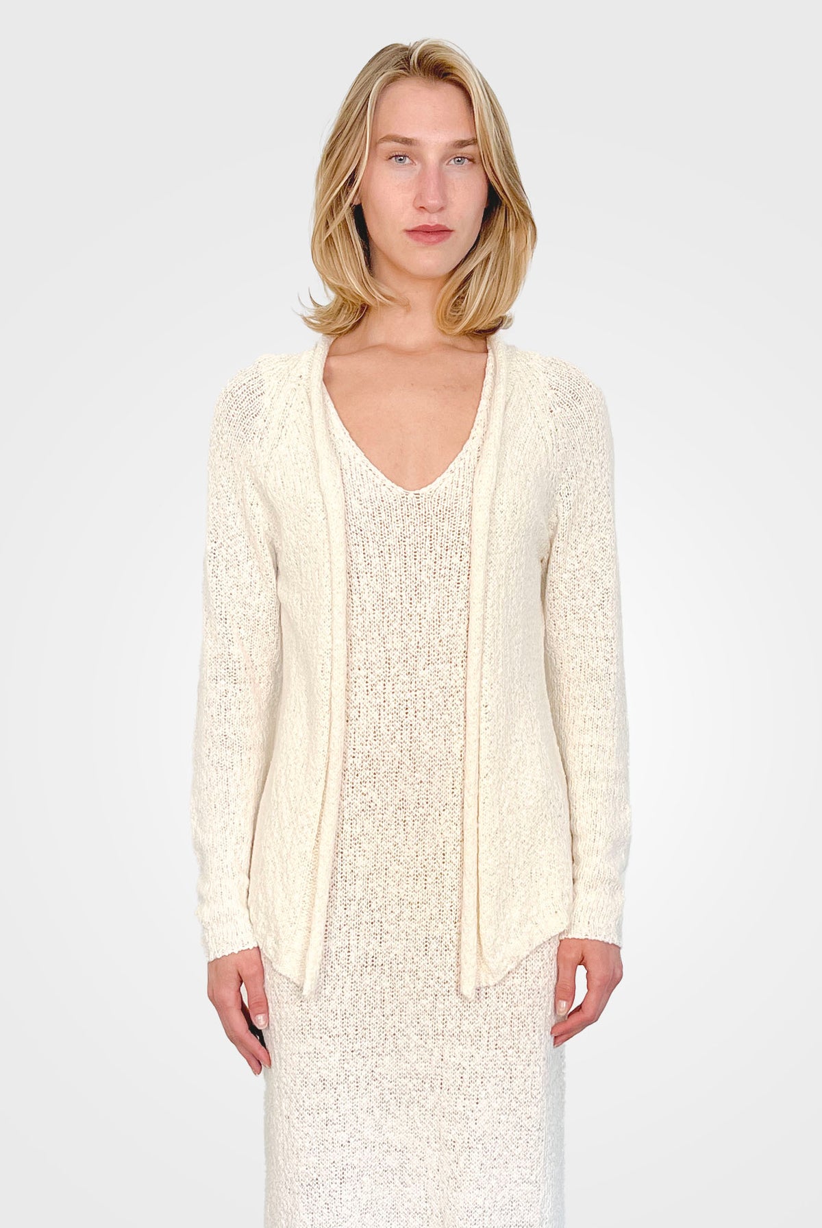 Cotton Linen Silk Cardigan - Natural by Kristensen | 25 South Boutiques