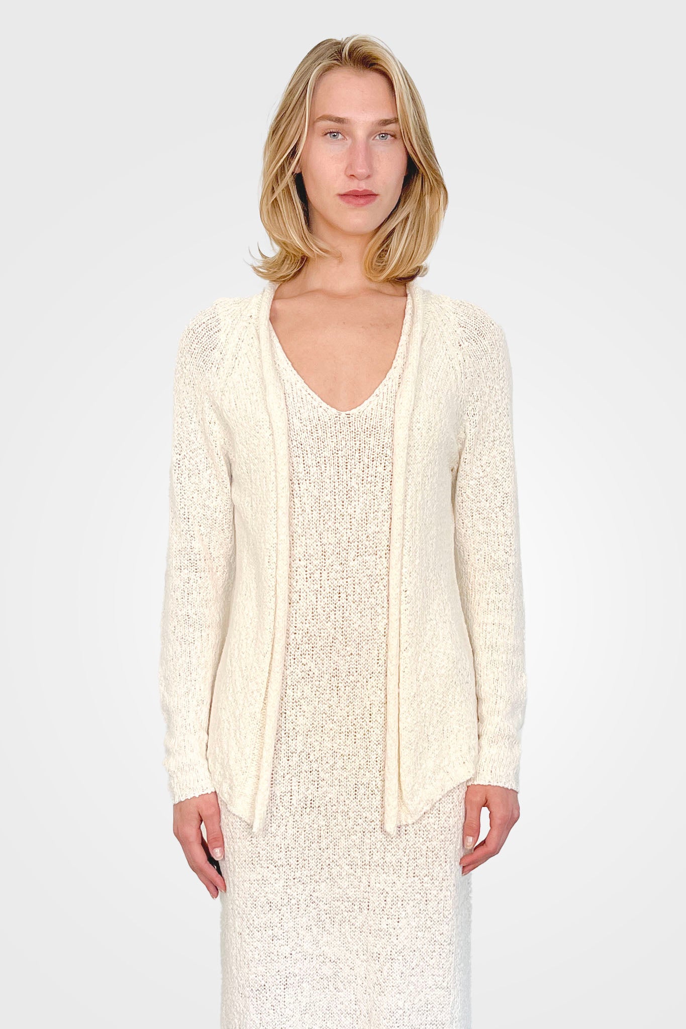Cotton Linen Silk Cardigan - Natural by Kristensen | 25 South Boutiques