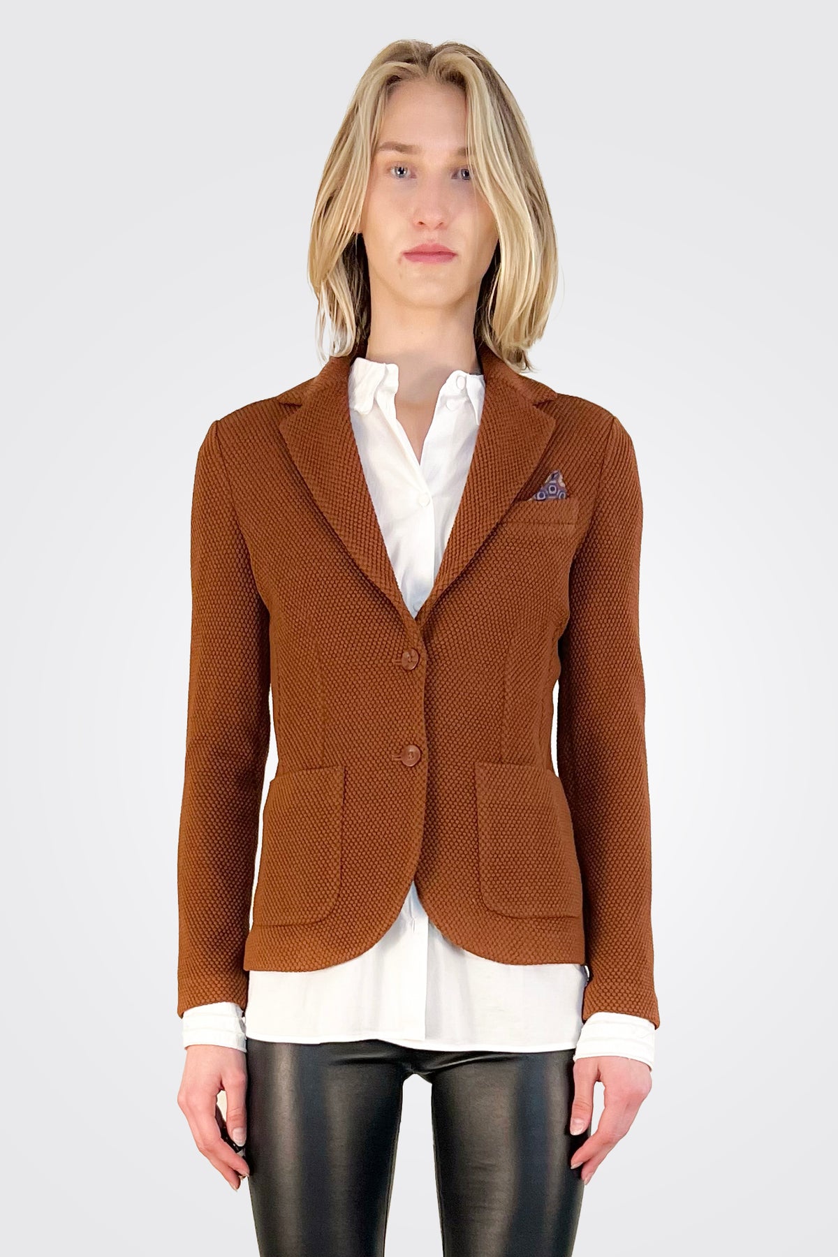 Slim Honey Comb Blazer - Carrot by Circolo | 25 South Boutiques
