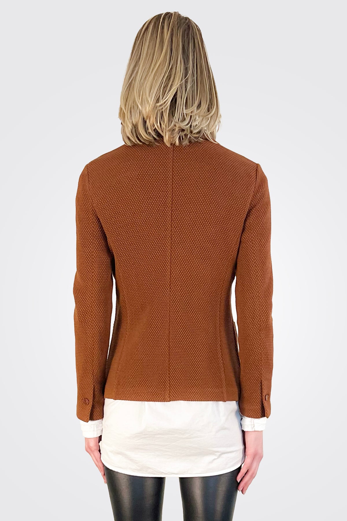 Slim Honey Comb Blazer - Carrot by Circolo — view 4