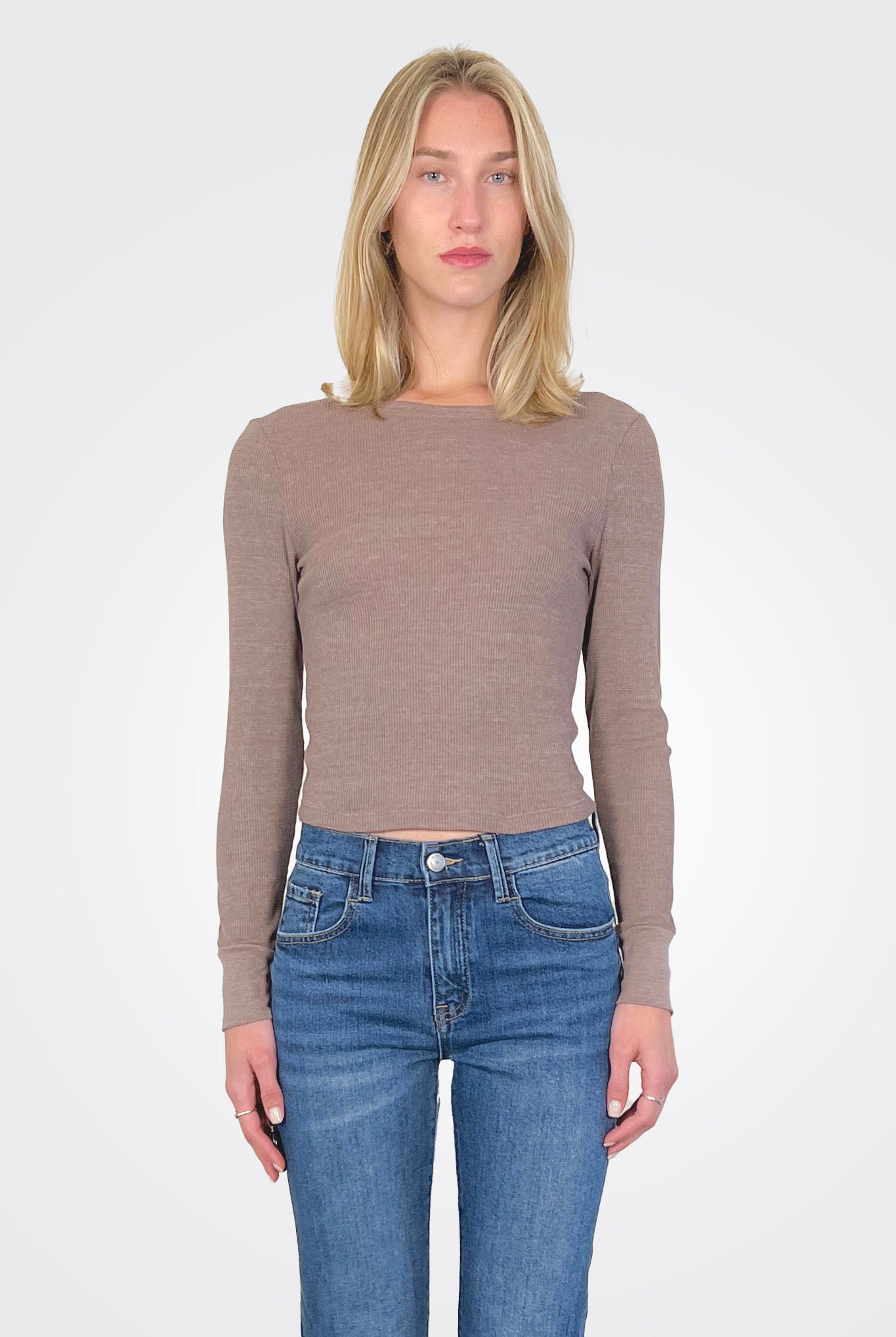 Palmer Crop Crew Tee - Cobblestone by Michael Stars | 25 South Boutiques