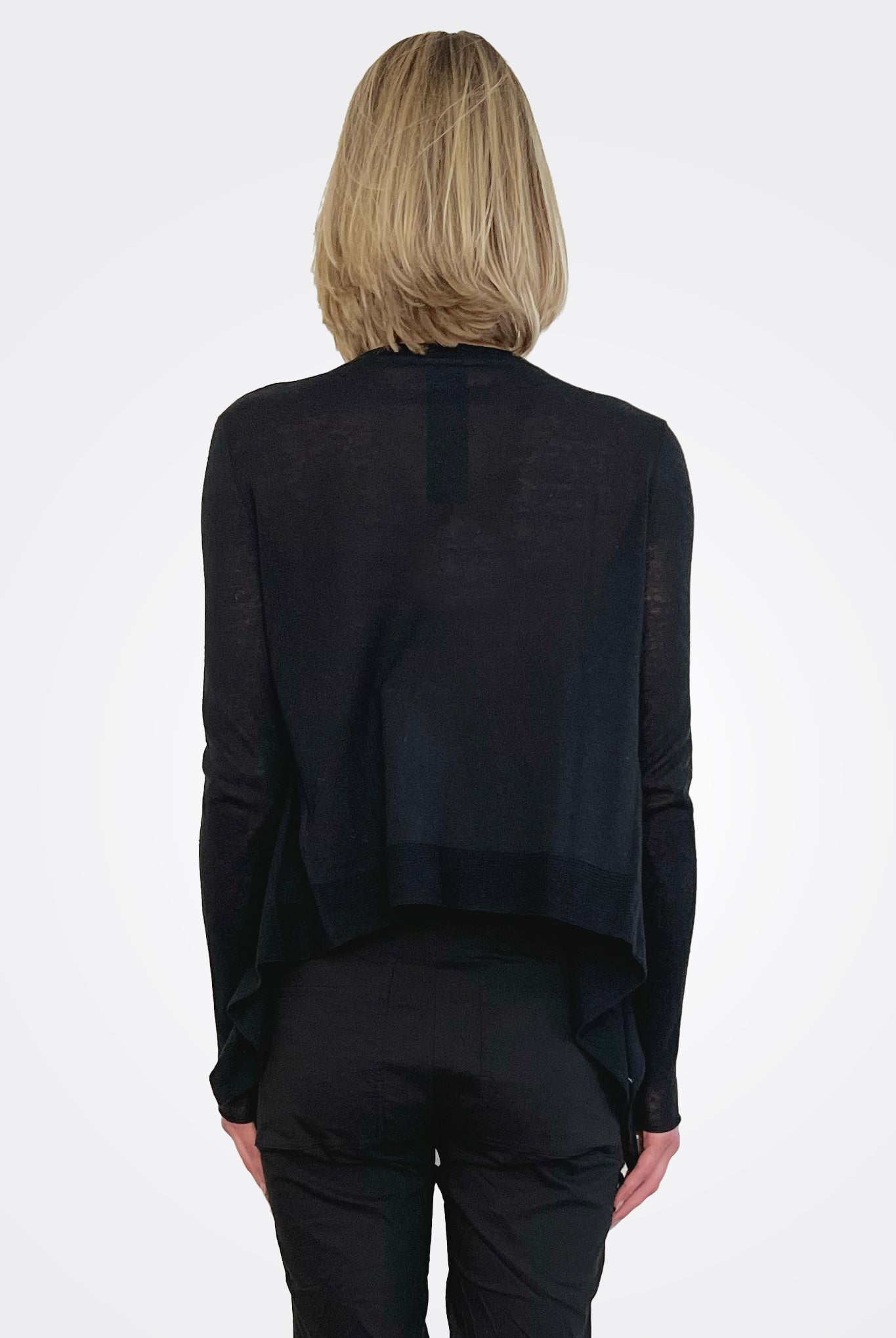 Open Cardigan - Black by Rundholz — alternate view