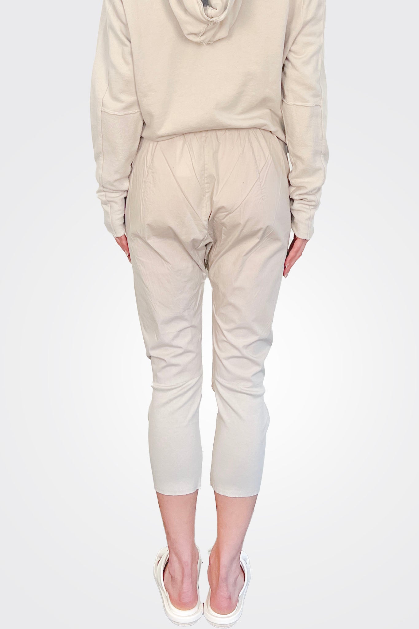 Basic Cotton 3/4 Long Pants - Chalk by Kristensen — view 3