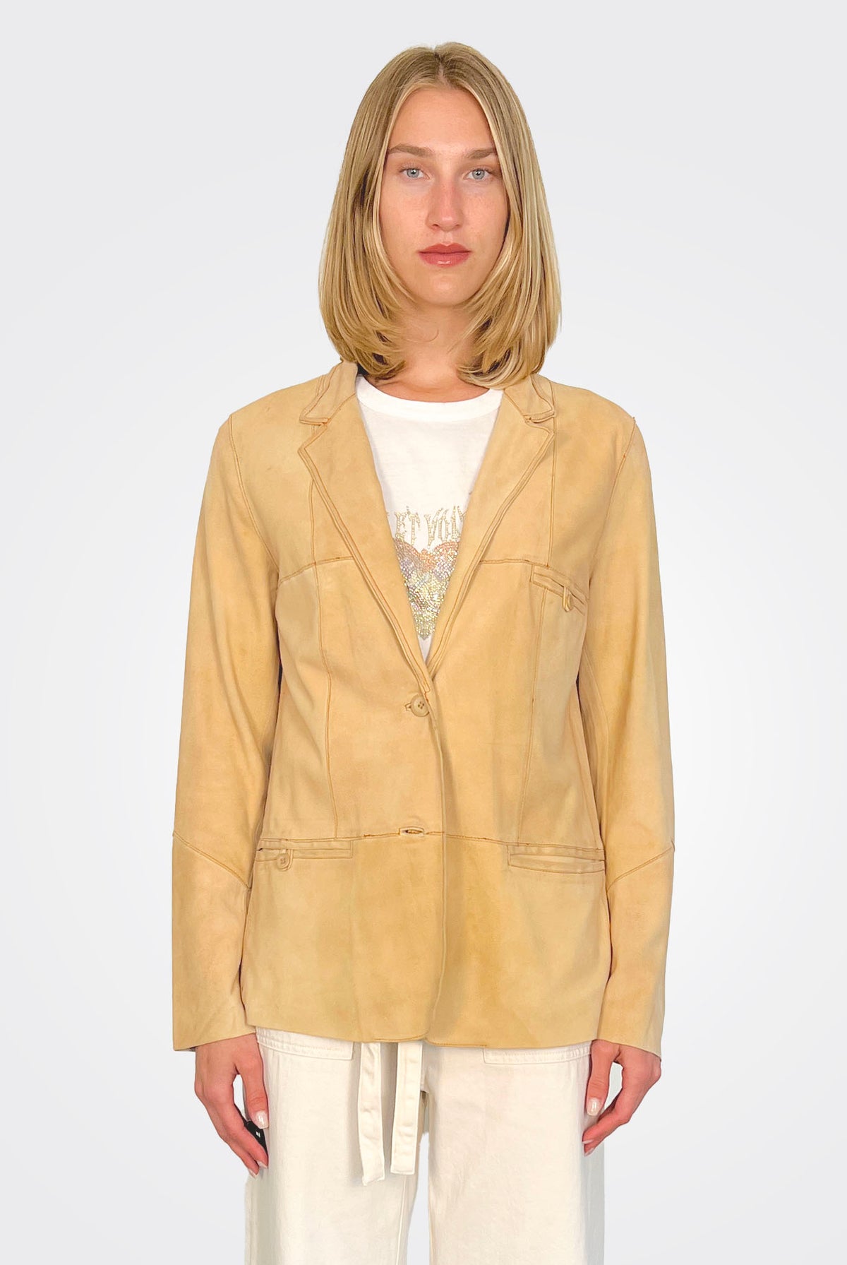 Lucia Suede Leather Jacket - Chamois by Jakett — alternate view