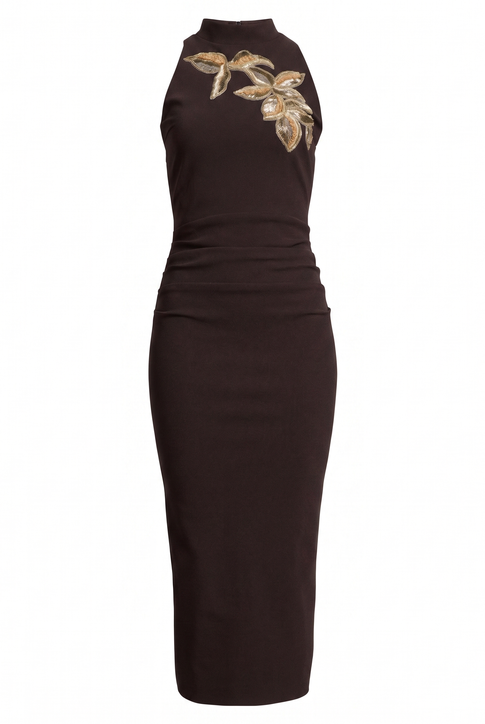 Nimby Beaded Floral Midi Dress - Brown by Chiara Boni — view 4