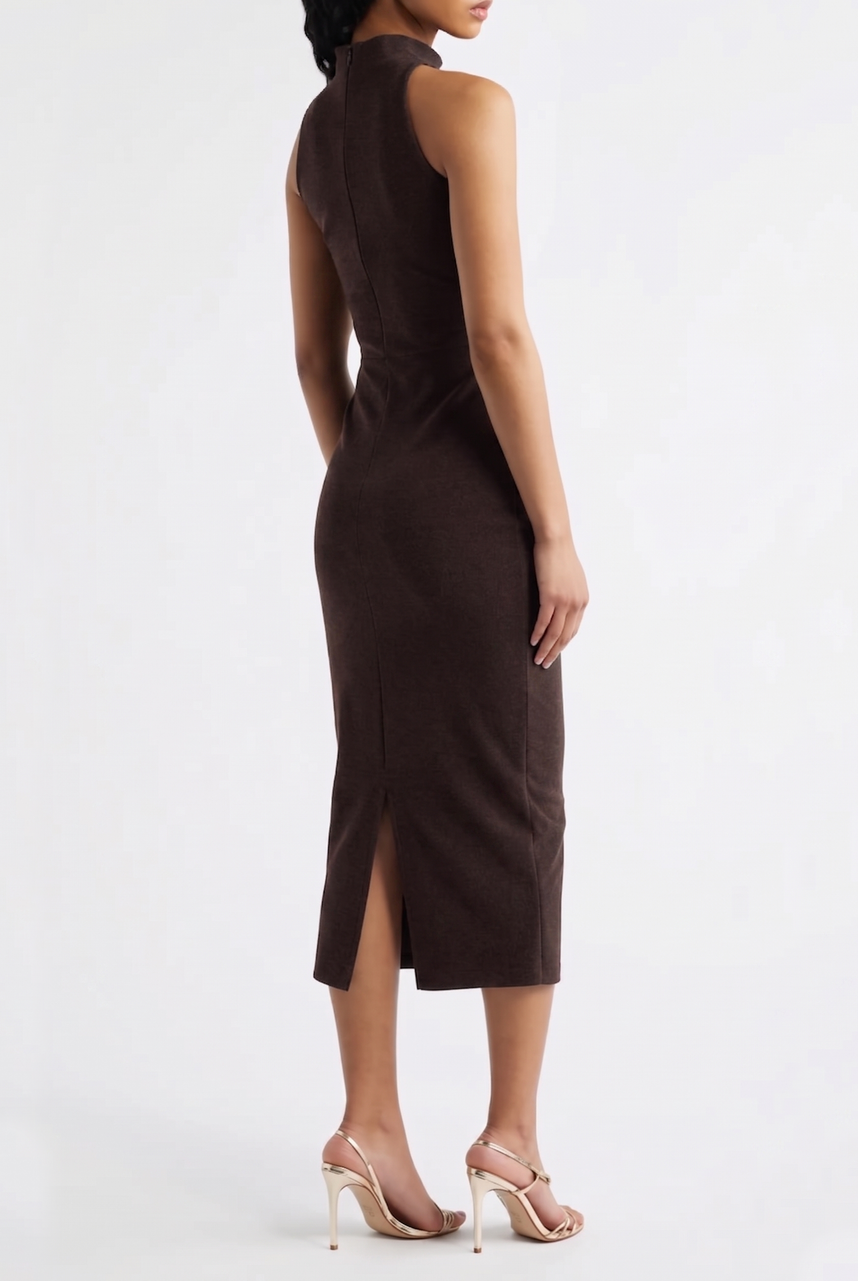 Nimby Beaded Floral Midi Dress - Brown by Chiara Boni — alternate view