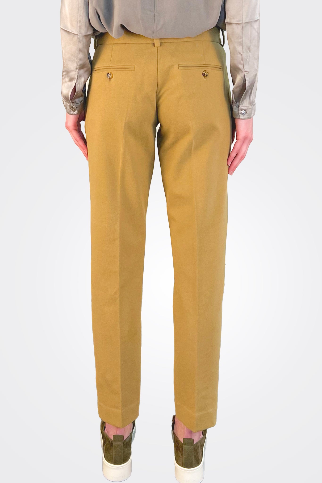 Cashmere Touch Chino Trousers - Liquirizia by Circolo — view 5