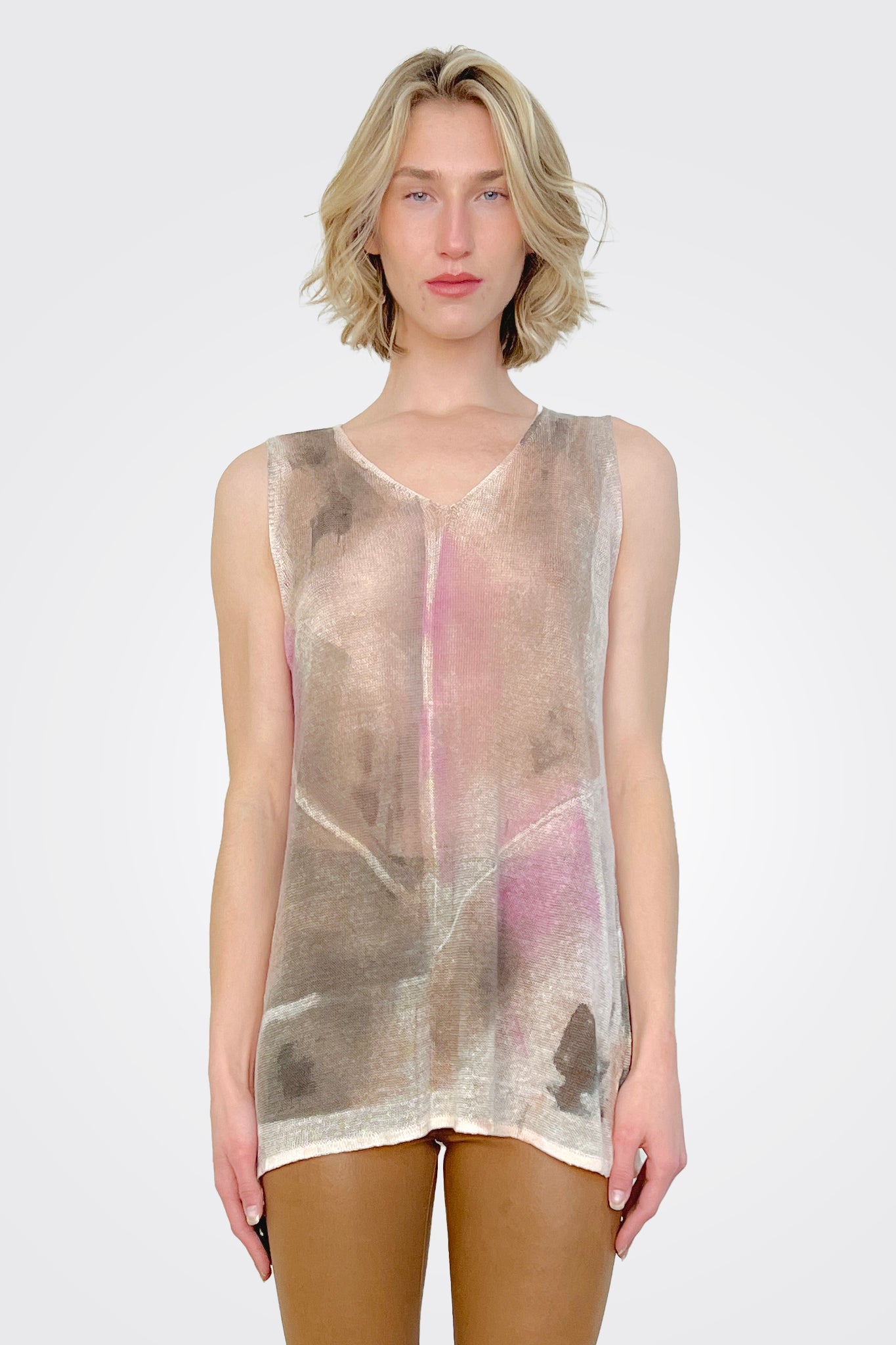 Sheer Knit Tank - Multi by Cividini — alternate view