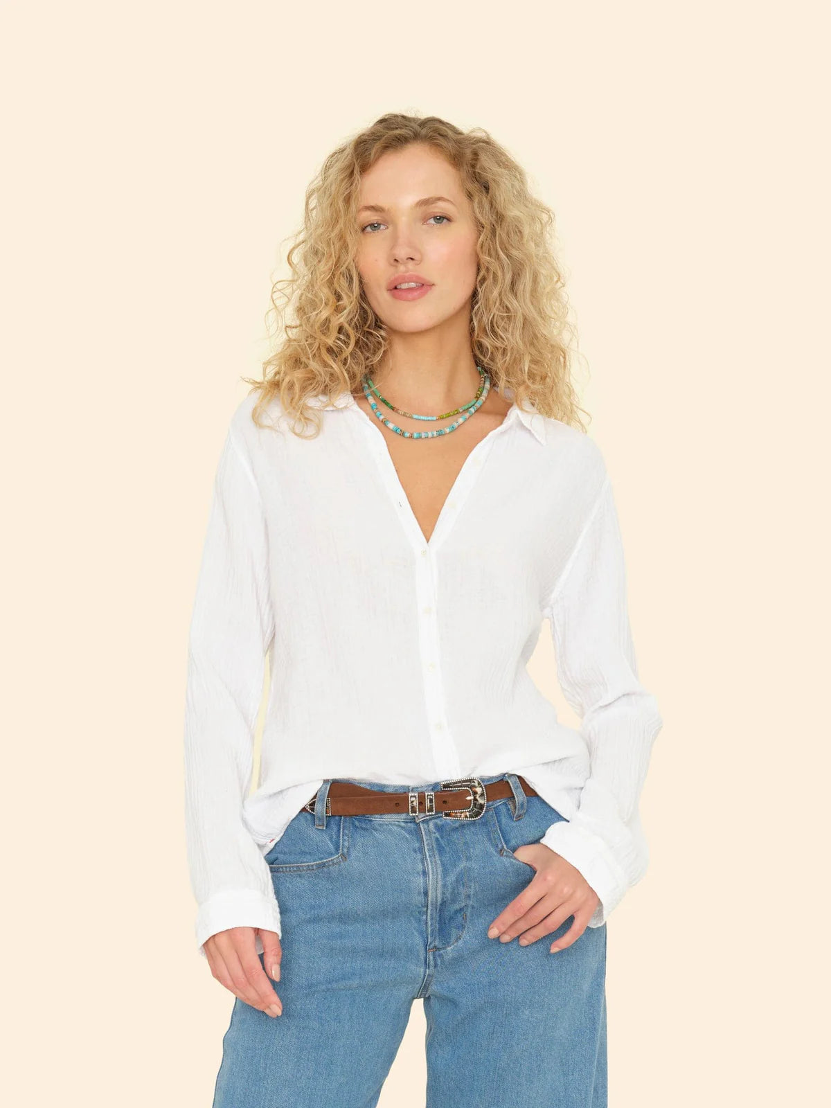 Scout Gauze Shirt - White by Xirena | 25 South Boutiques