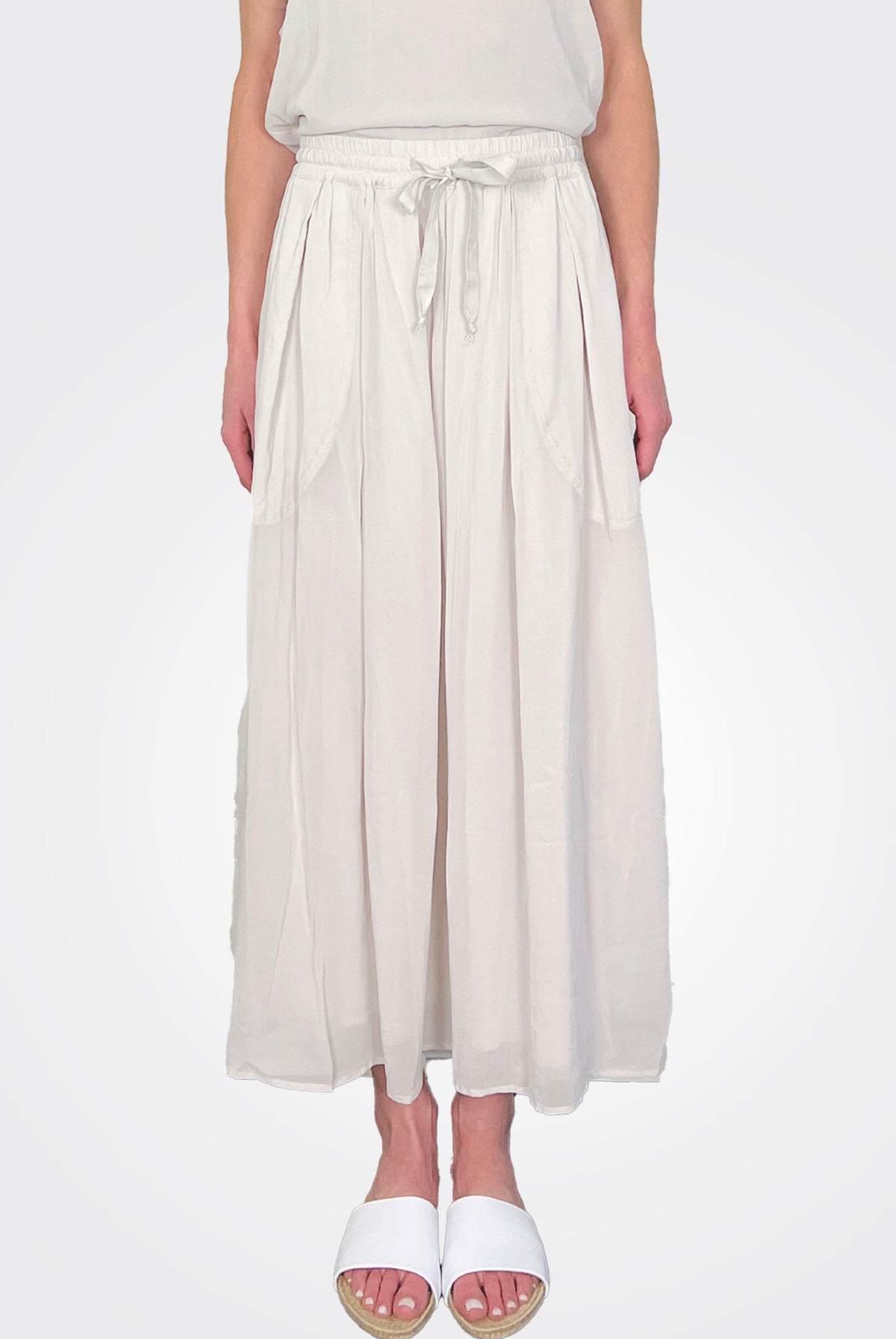 Silk Georgette Layered Skirt - Chalk by Kristensen — alternate view