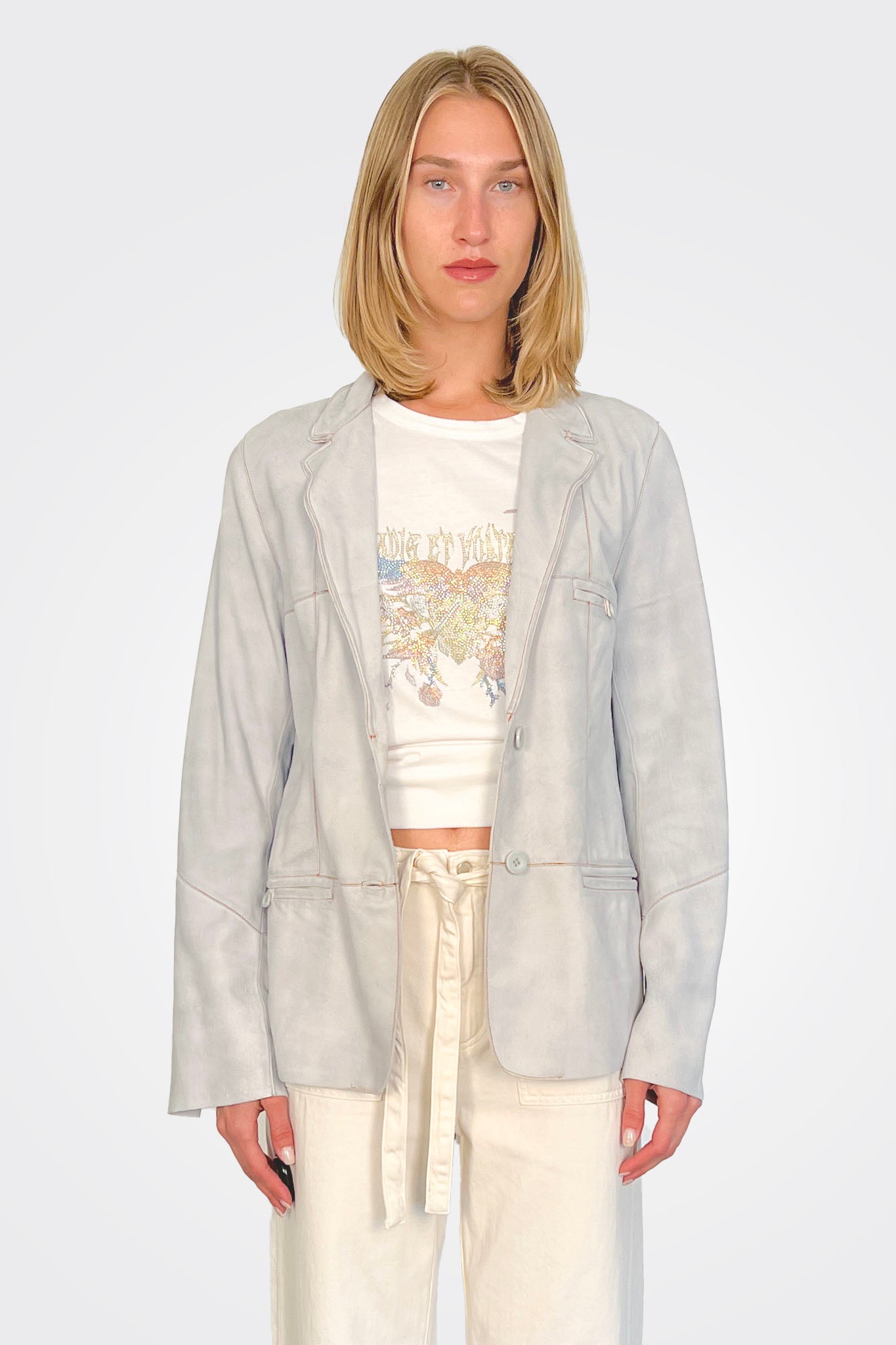 Lucia Suede Leather Jacket - Cloud by Jakett | 25 South Boutiques