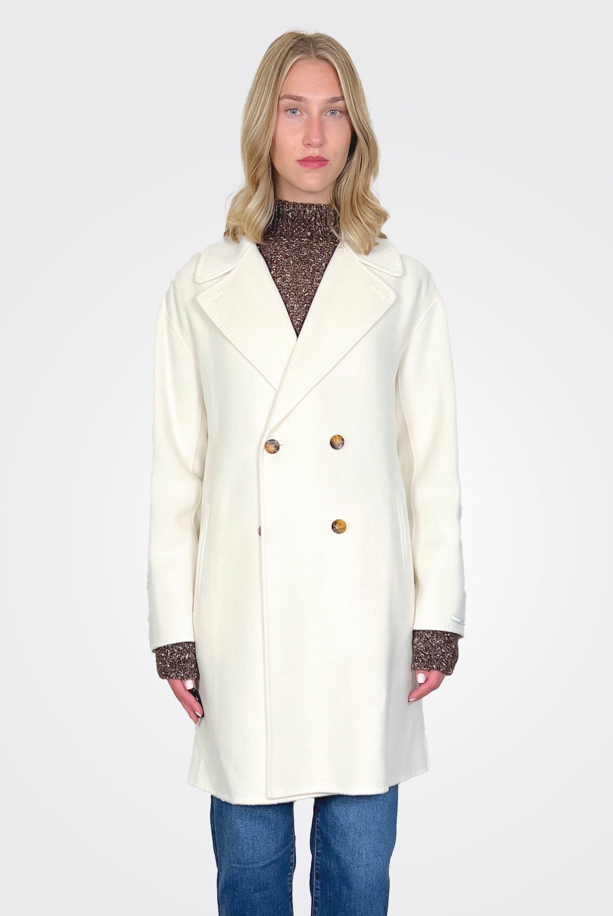 Good Double Button Wool Coat - Cream by Marella | 25 South Boutiques