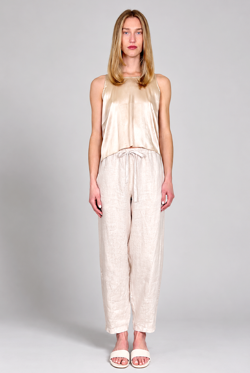 Rile Textured Drawstring Pant - Sand by Crossley | 25 South Boutiques