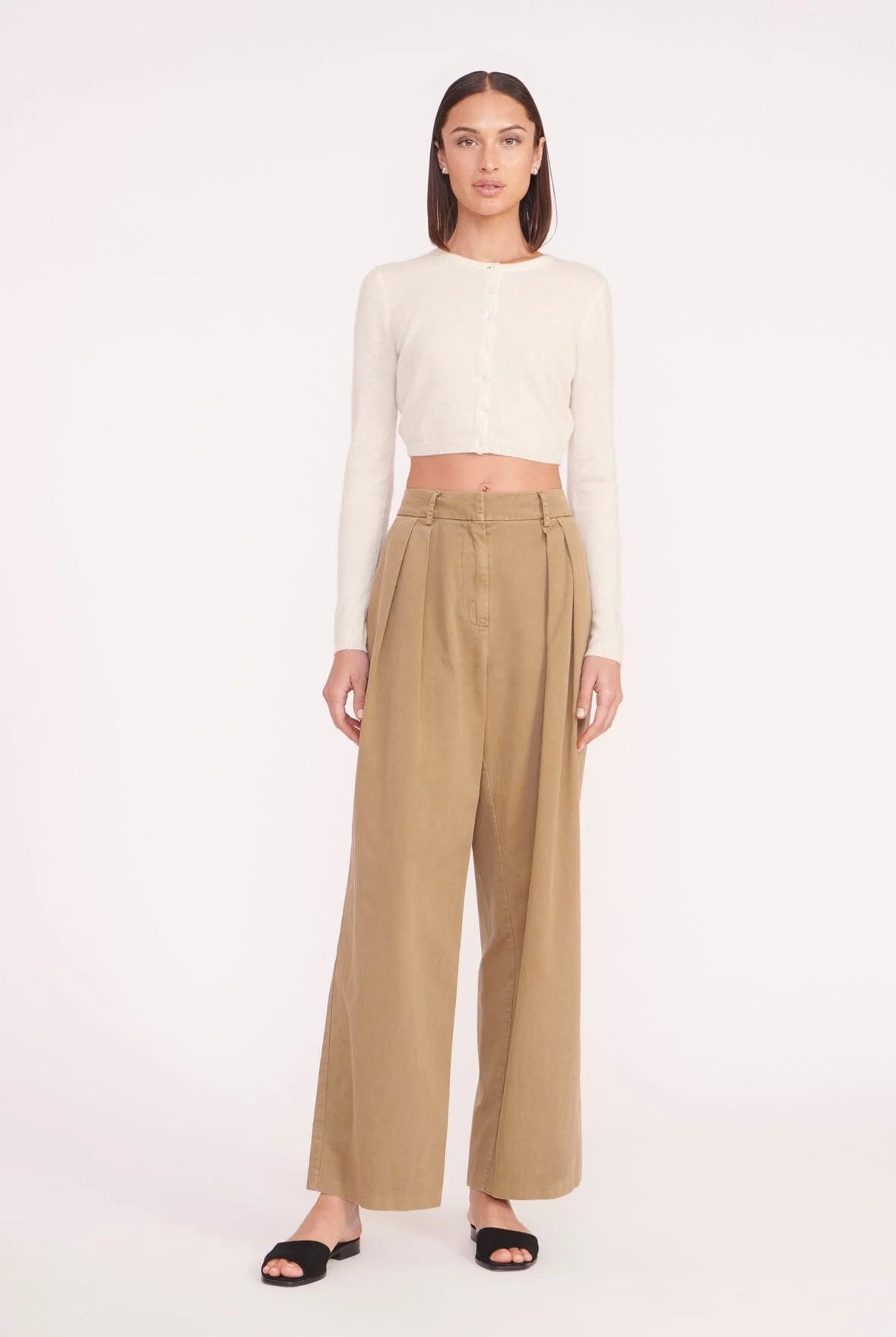 Deanna Sweater Cardigan - Creme by STAUD — alternate view