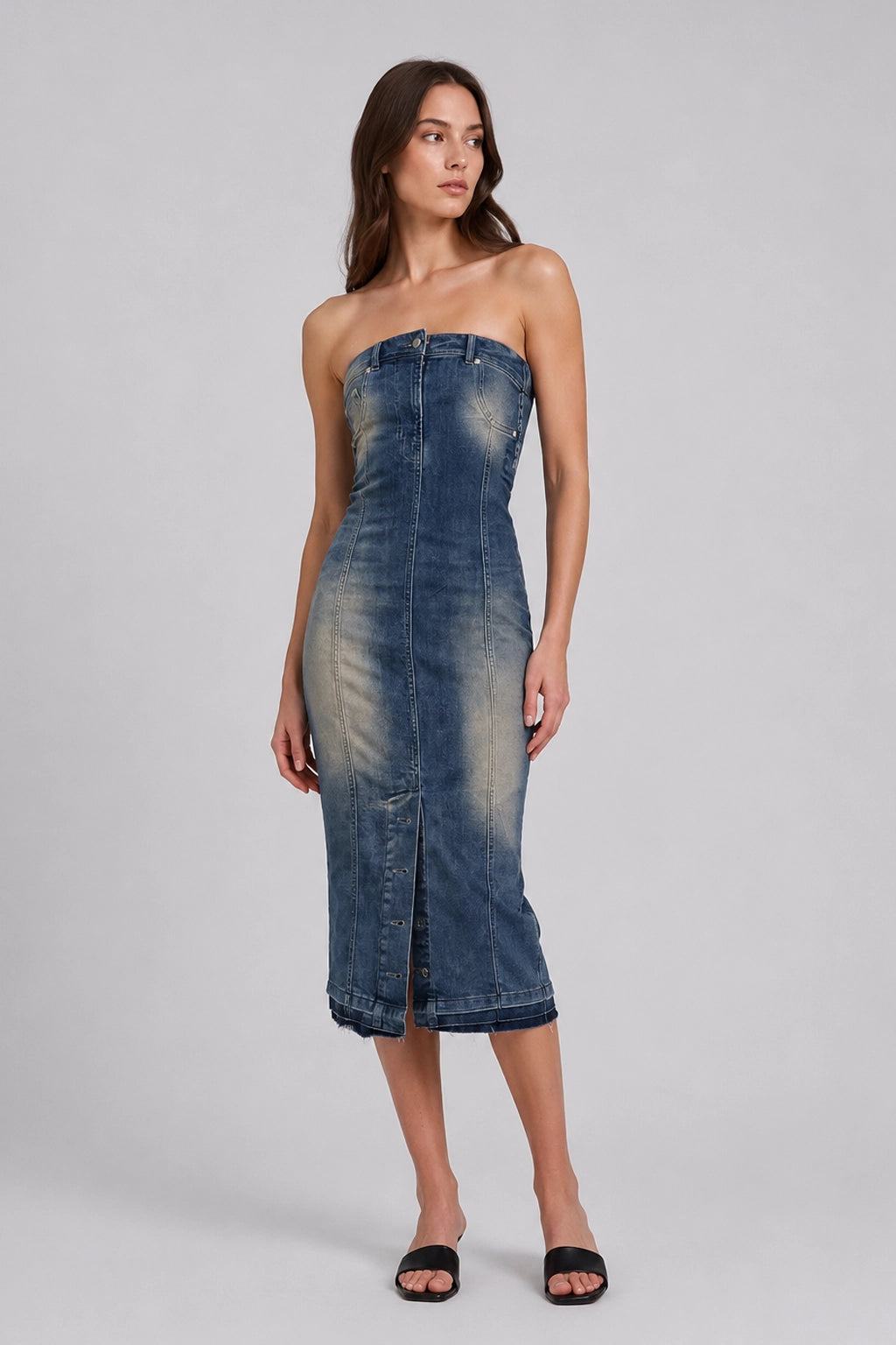 Denim Dress - Dark Denim by Moschino | 25 South Boutiques