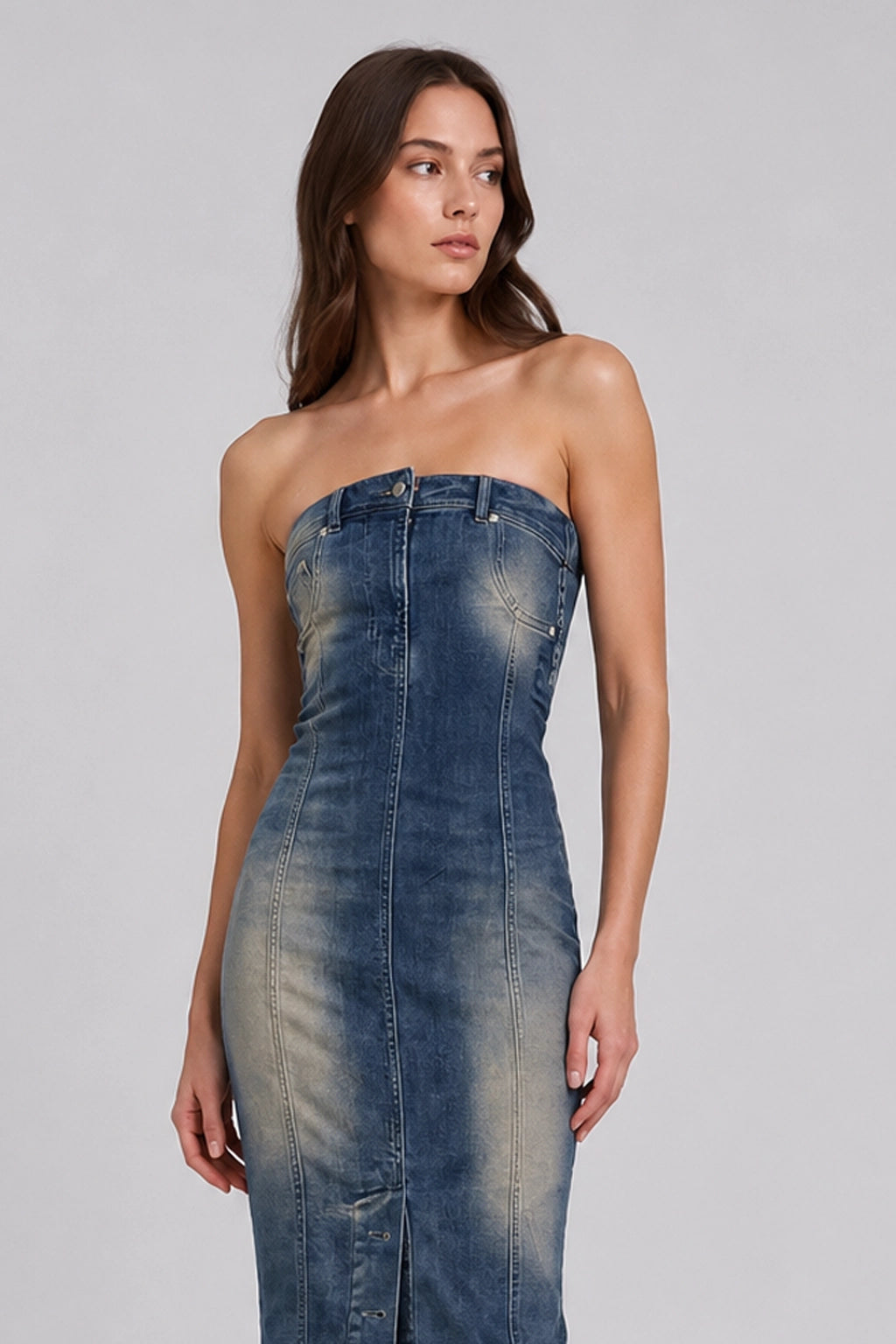 Denim Dress - Dark Denim by Moschino — alternate view