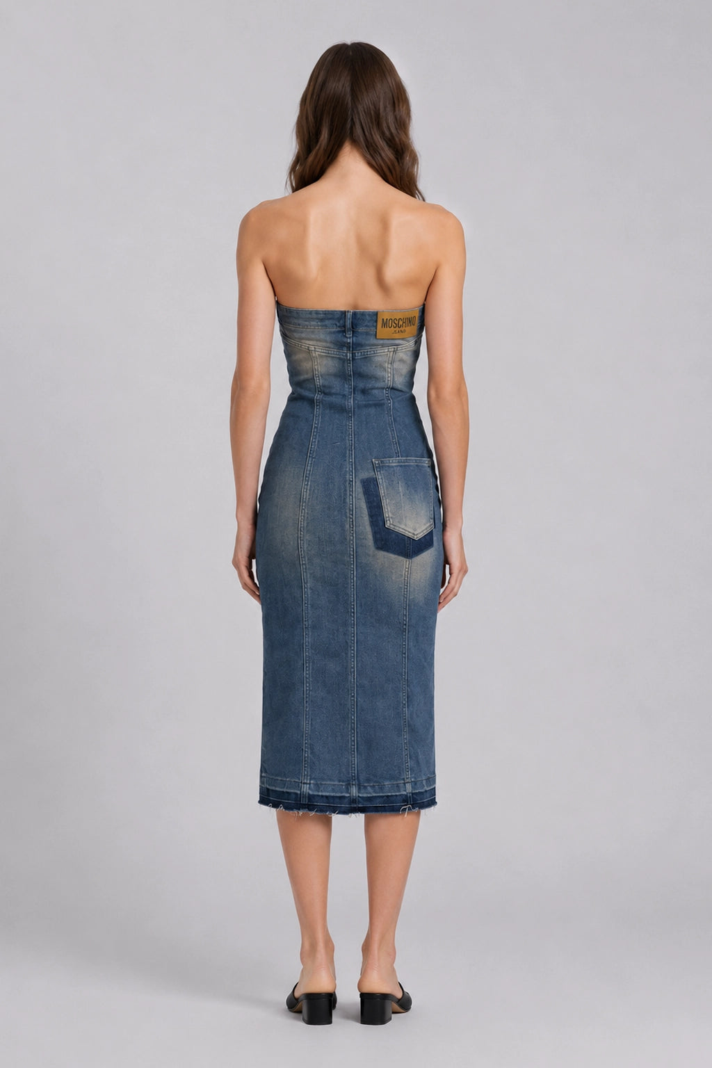 Denim Dress - Dark Denim by Moschino — view 3