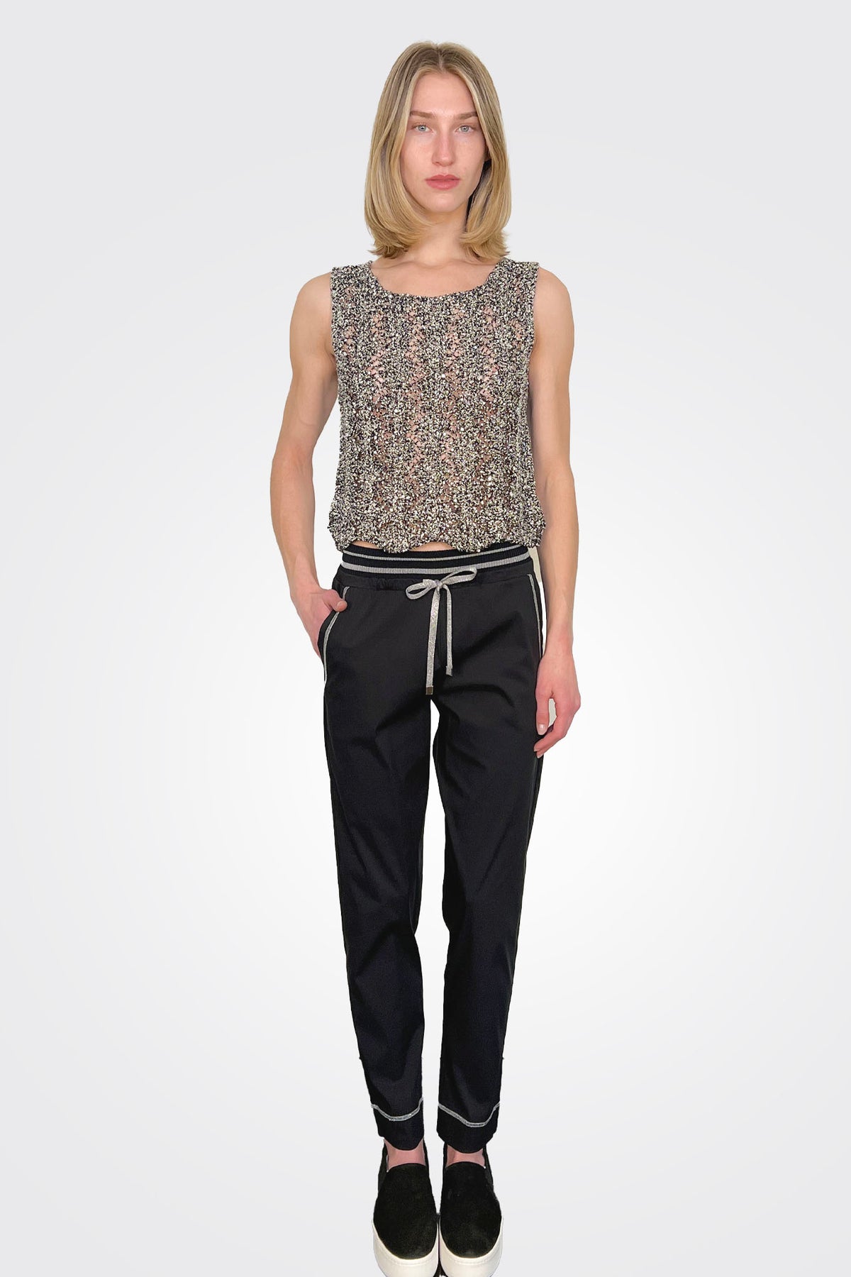 Knit Sleeveless Top - Black by D. Exterior — alternate view