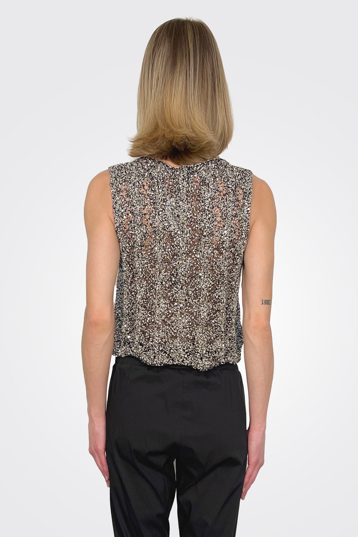 Knit Sleeveless Top - Black by D. Exterior — view 3