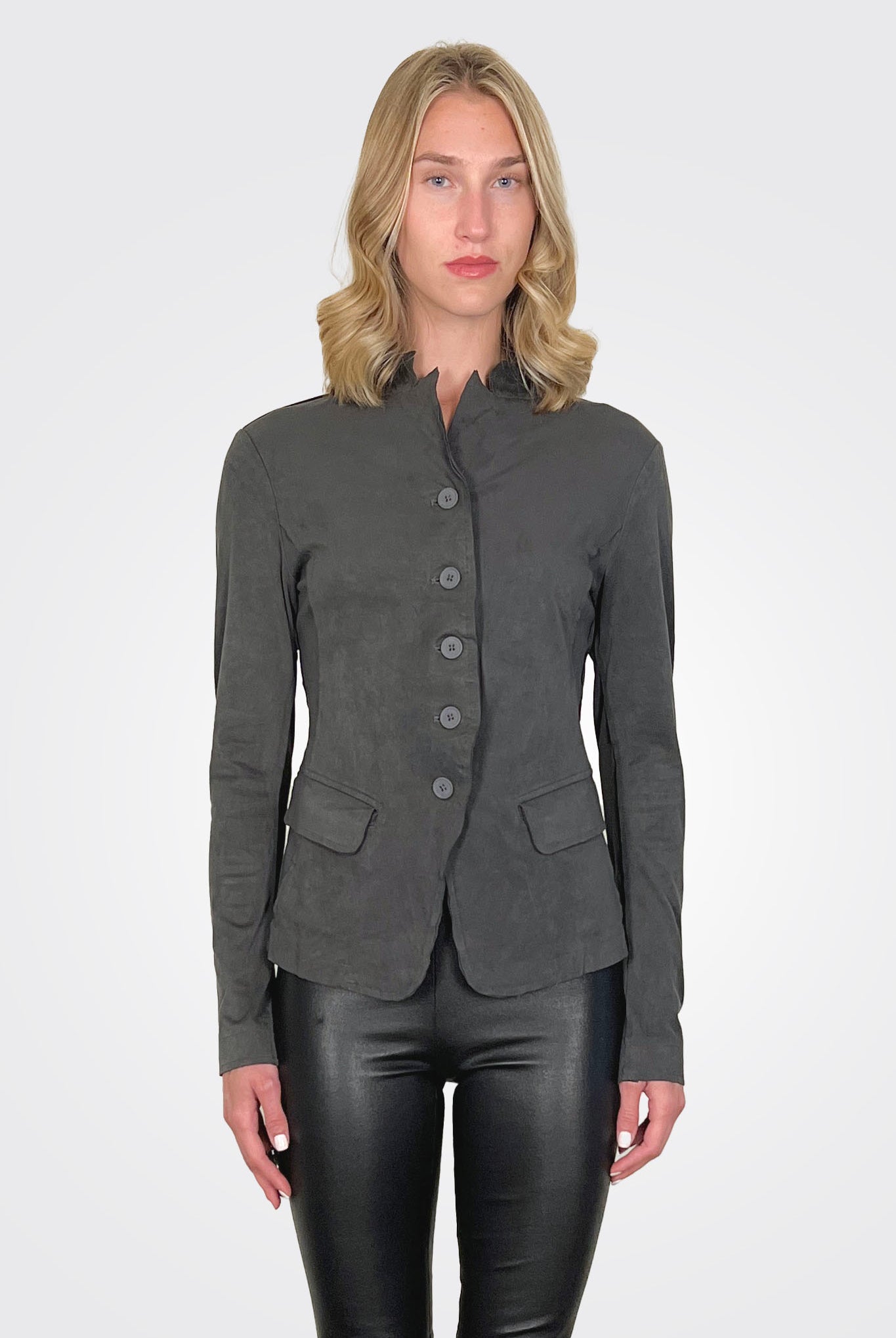 Roughout Optic Short Jacket - Dark Grey by Rundholz | 25 South Boutiques