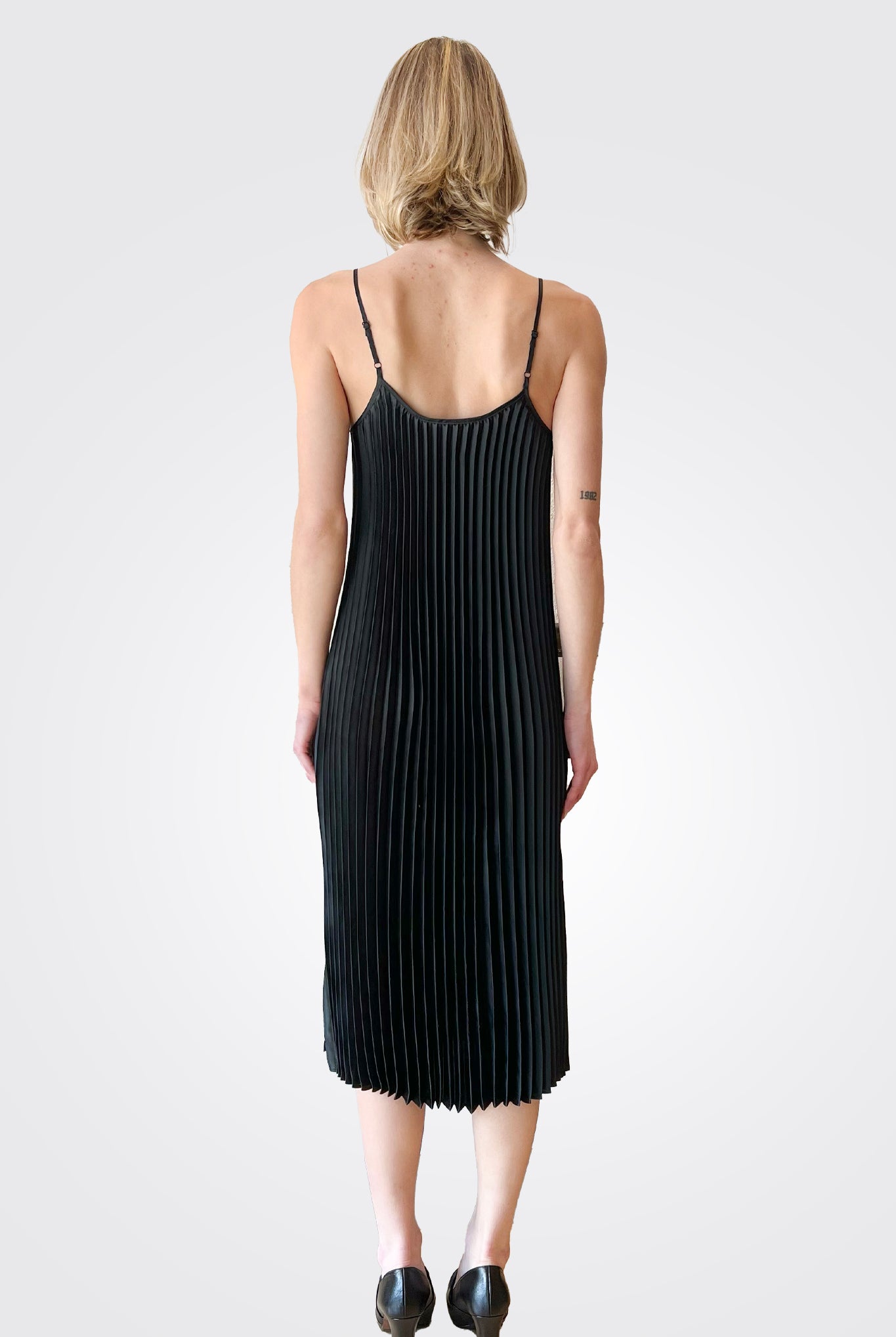 Gemma Pleated Midi Dress - Black by Johnny Was — view 4